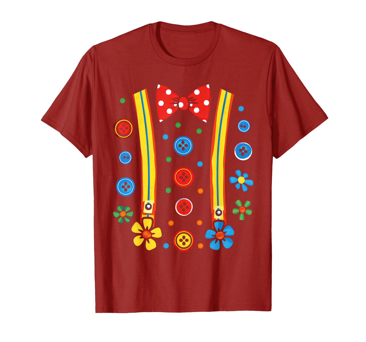 Clown Costume Circus Birthday Party Halloween Men Women Kids T-Shirt