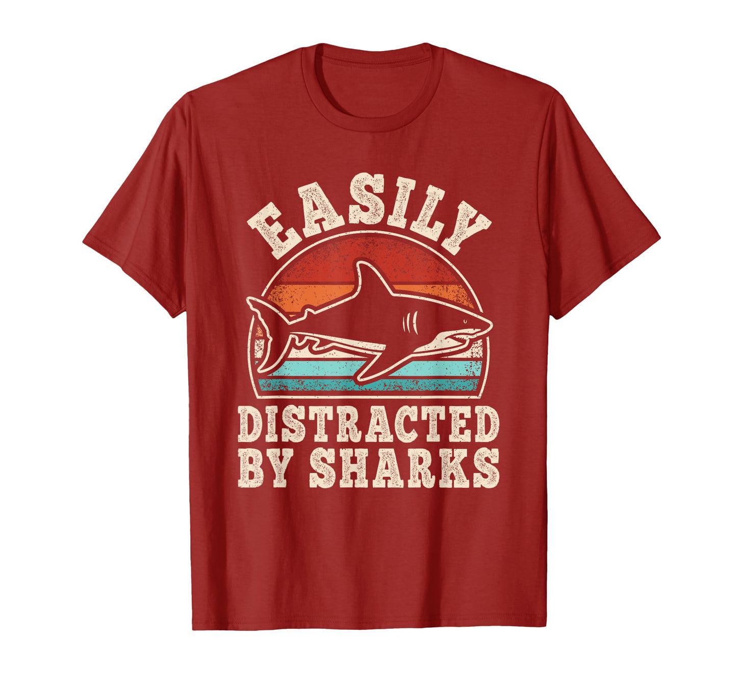 Easily Distracted by Sharks Retro Ocean Animals Men Women T-Shirt