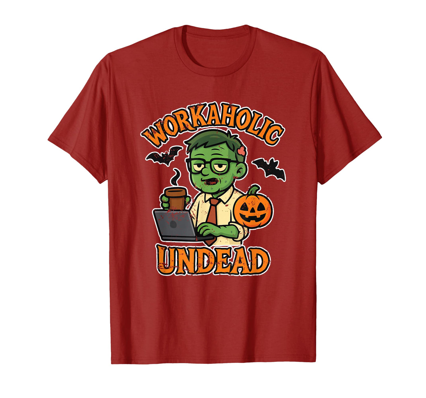 Workaholic Undead with Laptop T-Shirt