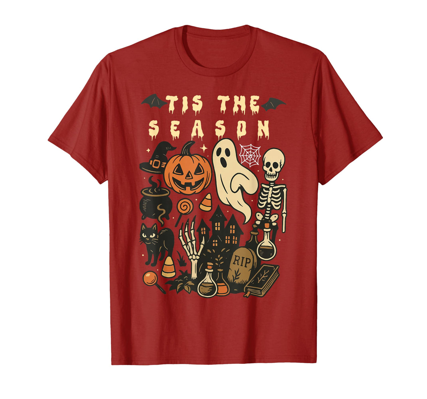 Halloween Vibes Spooky Season Pumpkin Witch Tis The Season T-Shirt