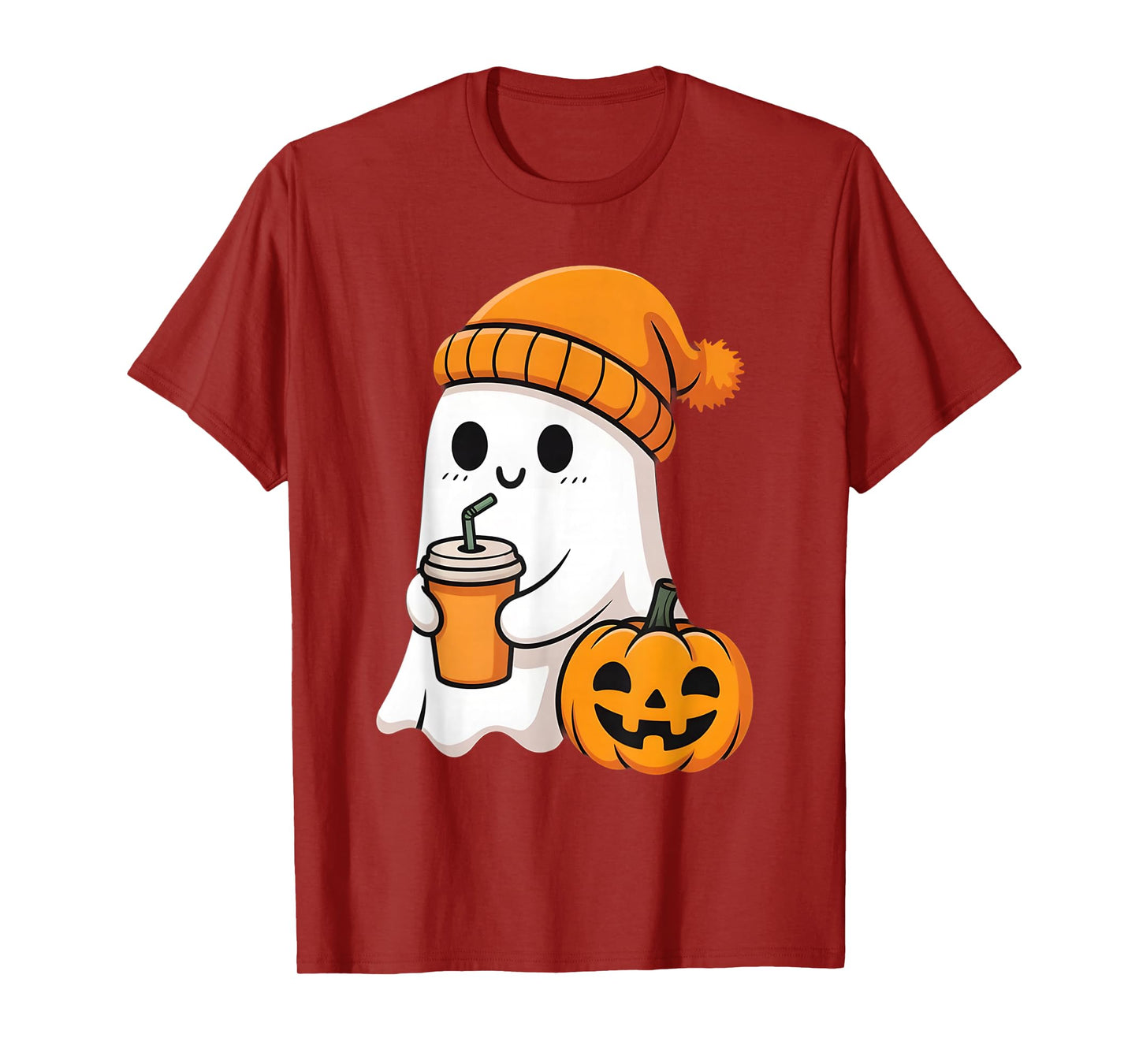 Halloween Costume Ghost Drinking Pumpkin Men Women Gifts T-Shirt