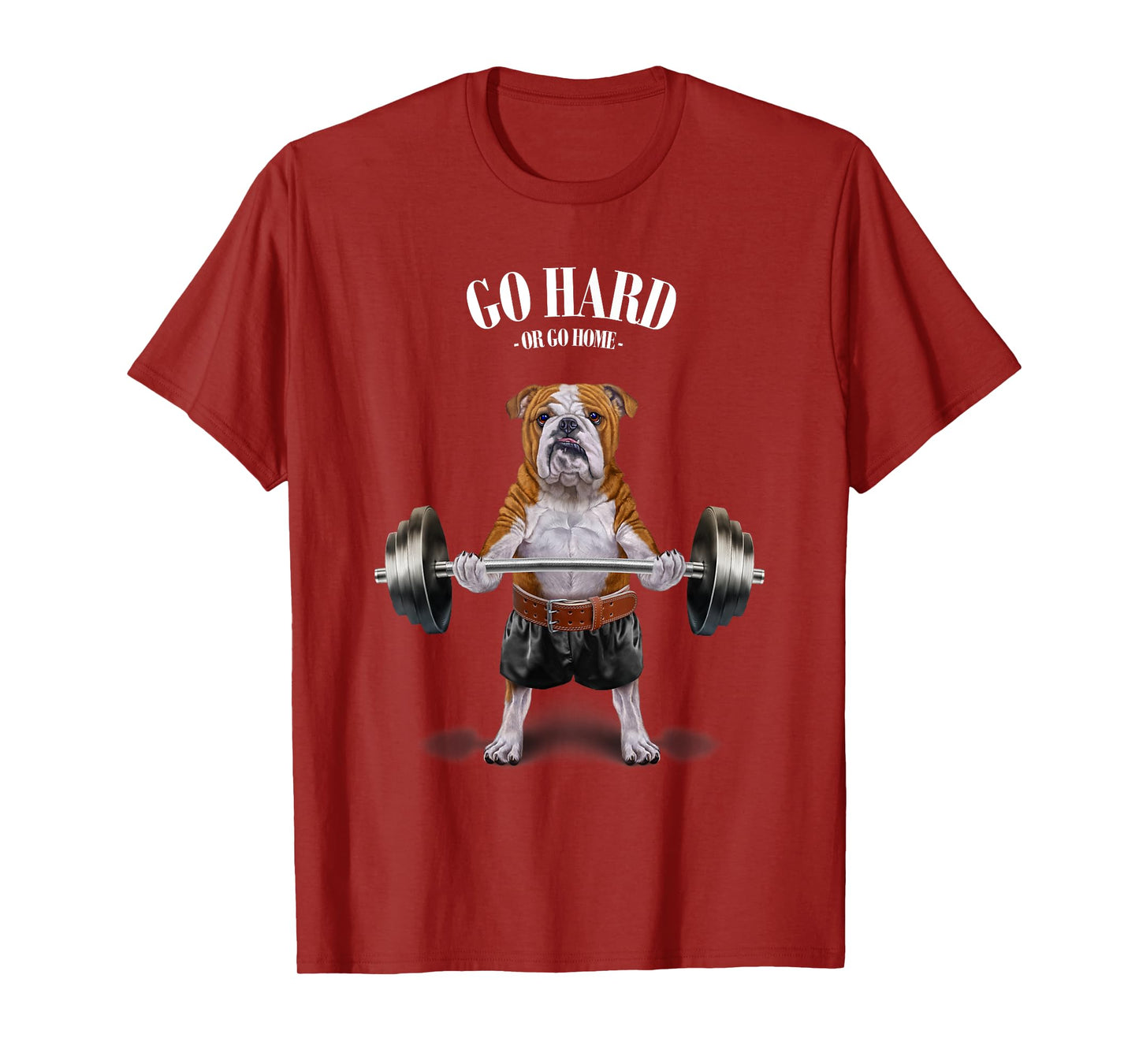 Bulldog Dog Weightlifting in Fitness Gym T-Shirt