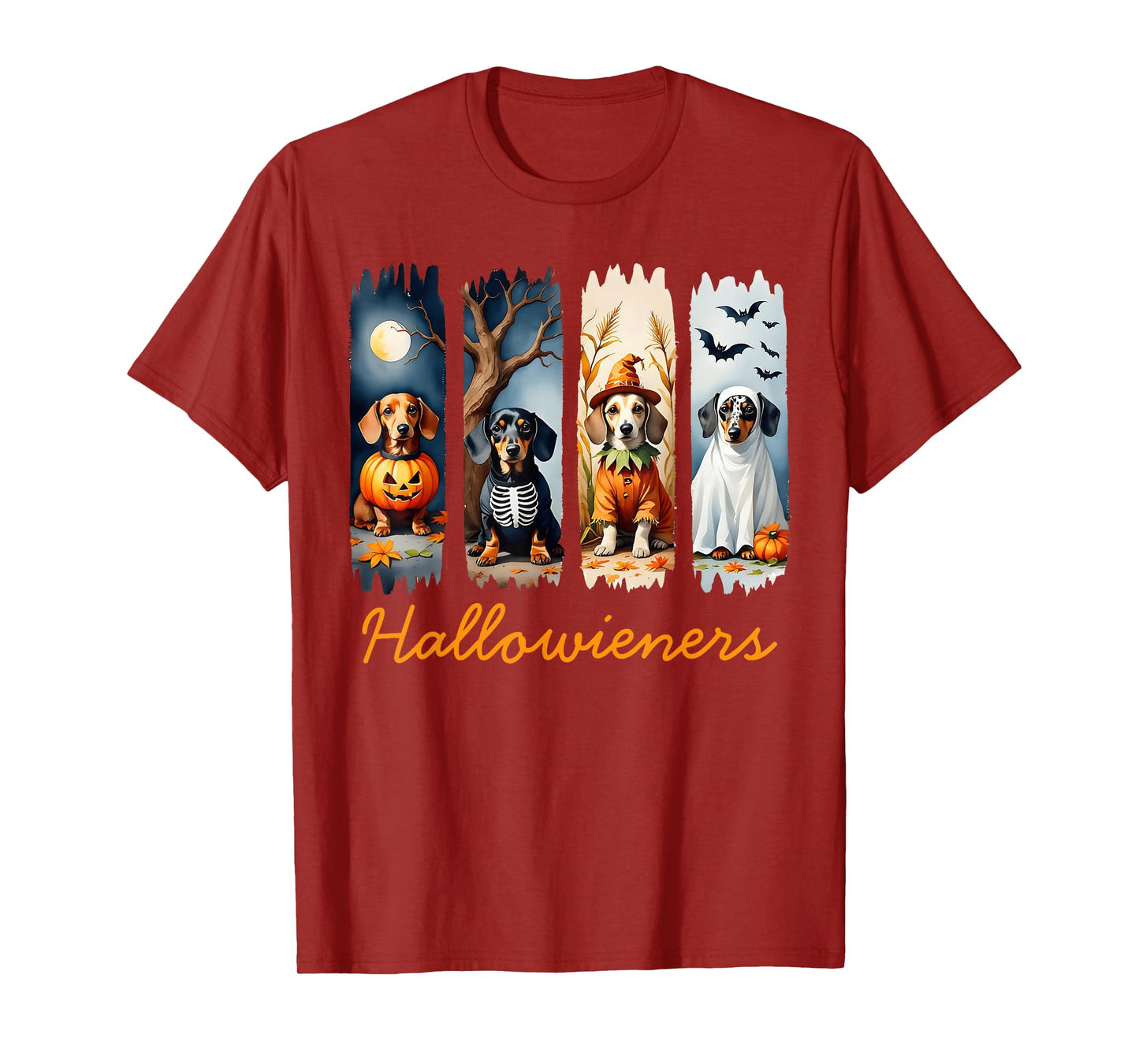 Happy Hallowieners Dachshund Dog Funny Spooky Halloween T-Shirt