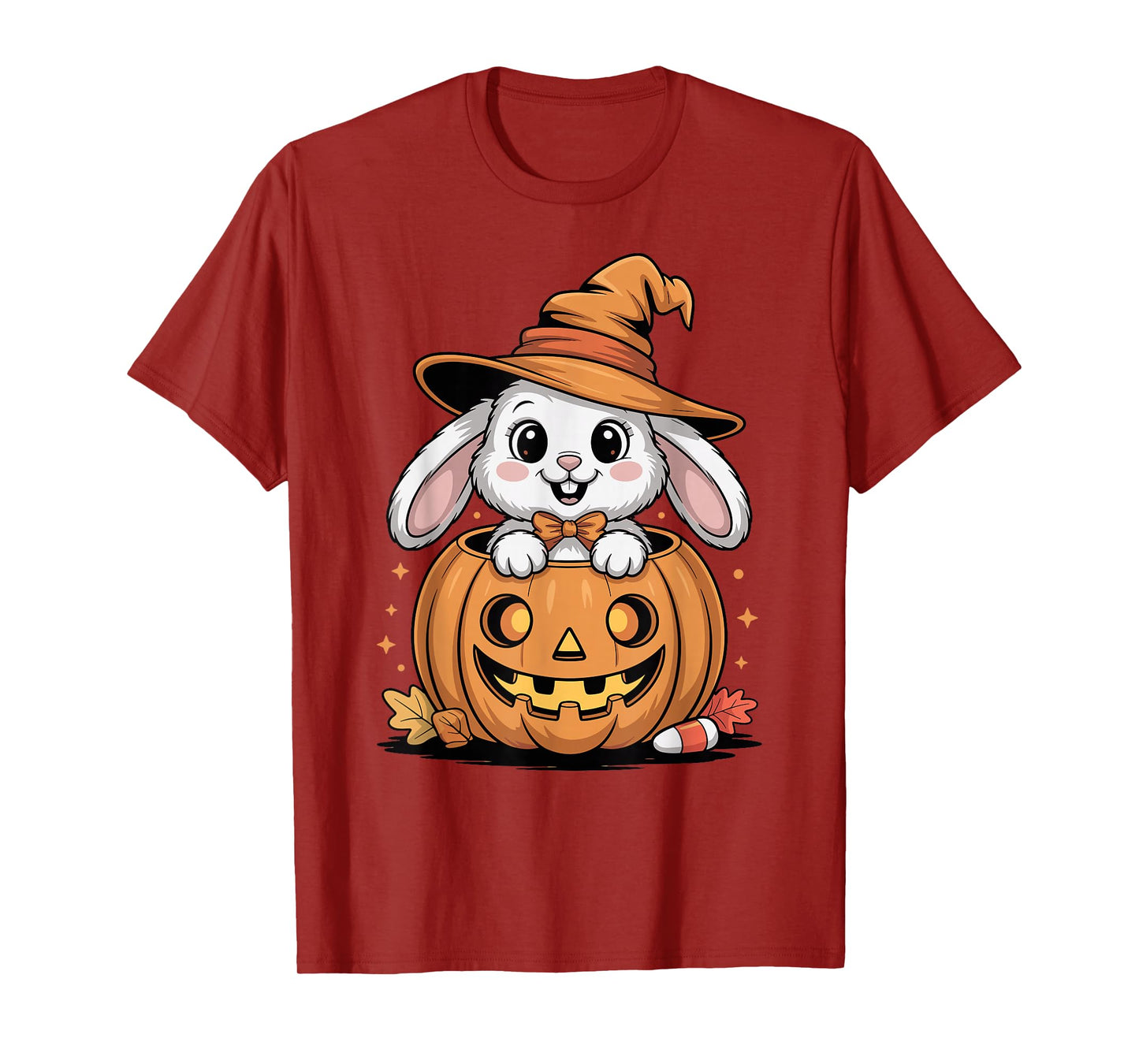 Kawaii Witch Bunny in Jack O Lantern Pumpkin Halloween T-Shirt