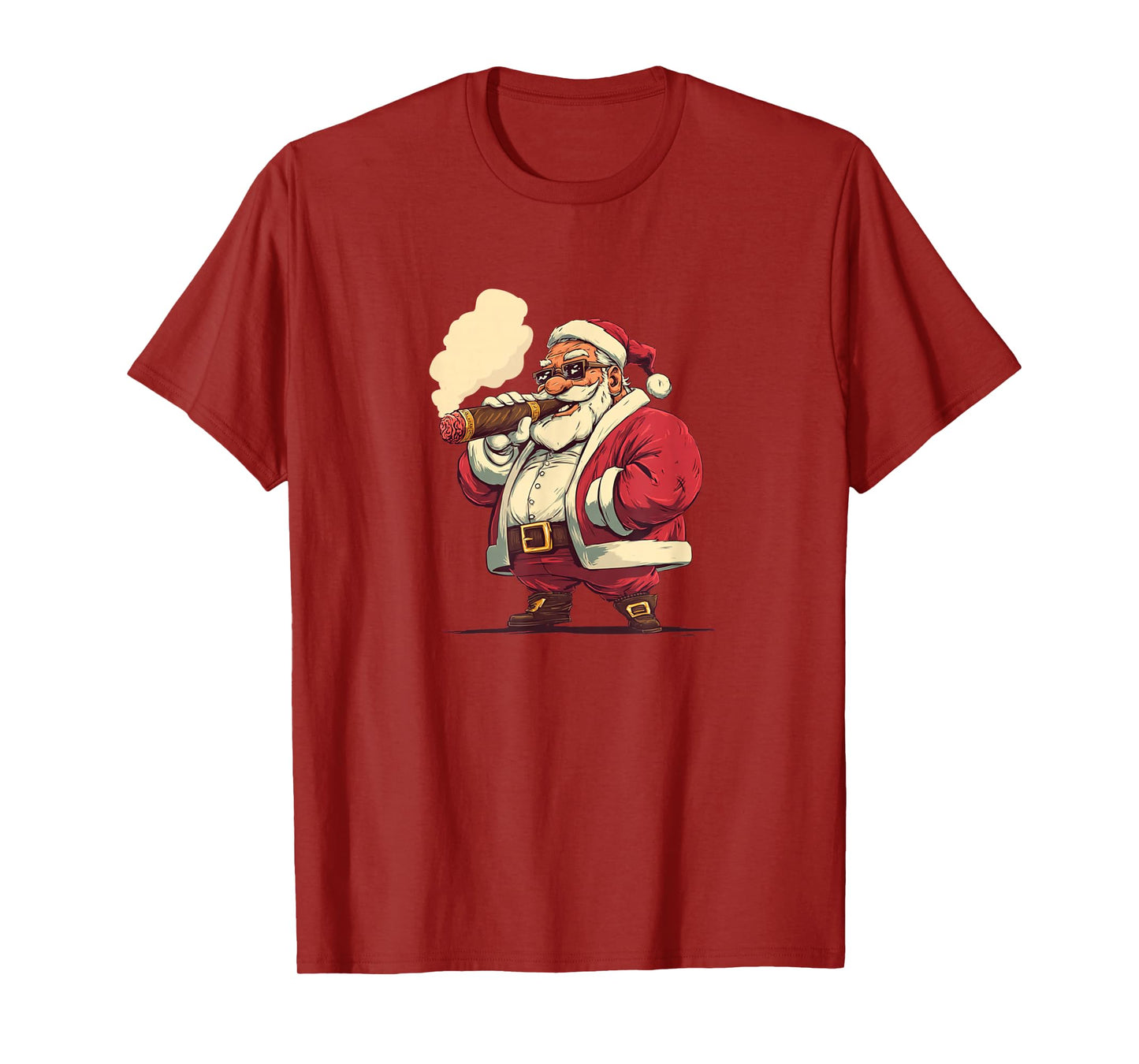 Funny Cartoon Santa with Big Cigar Look T-Shirt