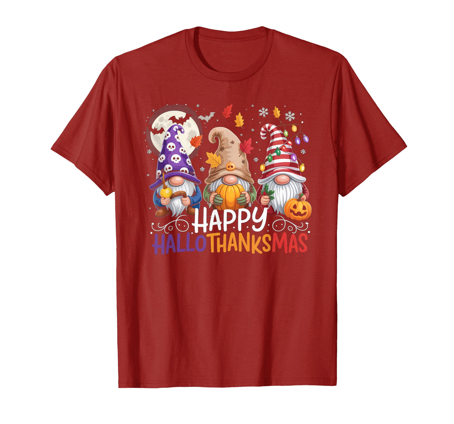 HalloThanksMas Gnomes Halloween Thanksgiving T-Shirt