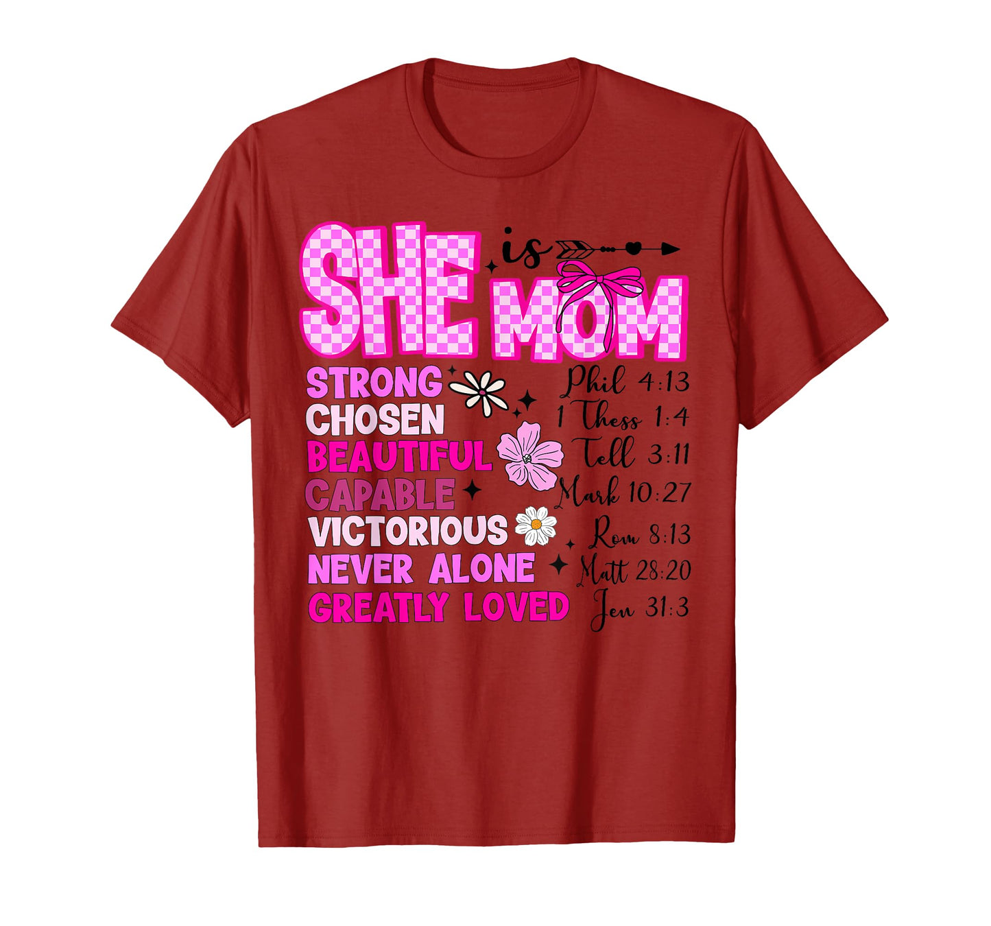 She Is Mom Christian Mother's Day Jesus Mama Religious Women T-Shirt