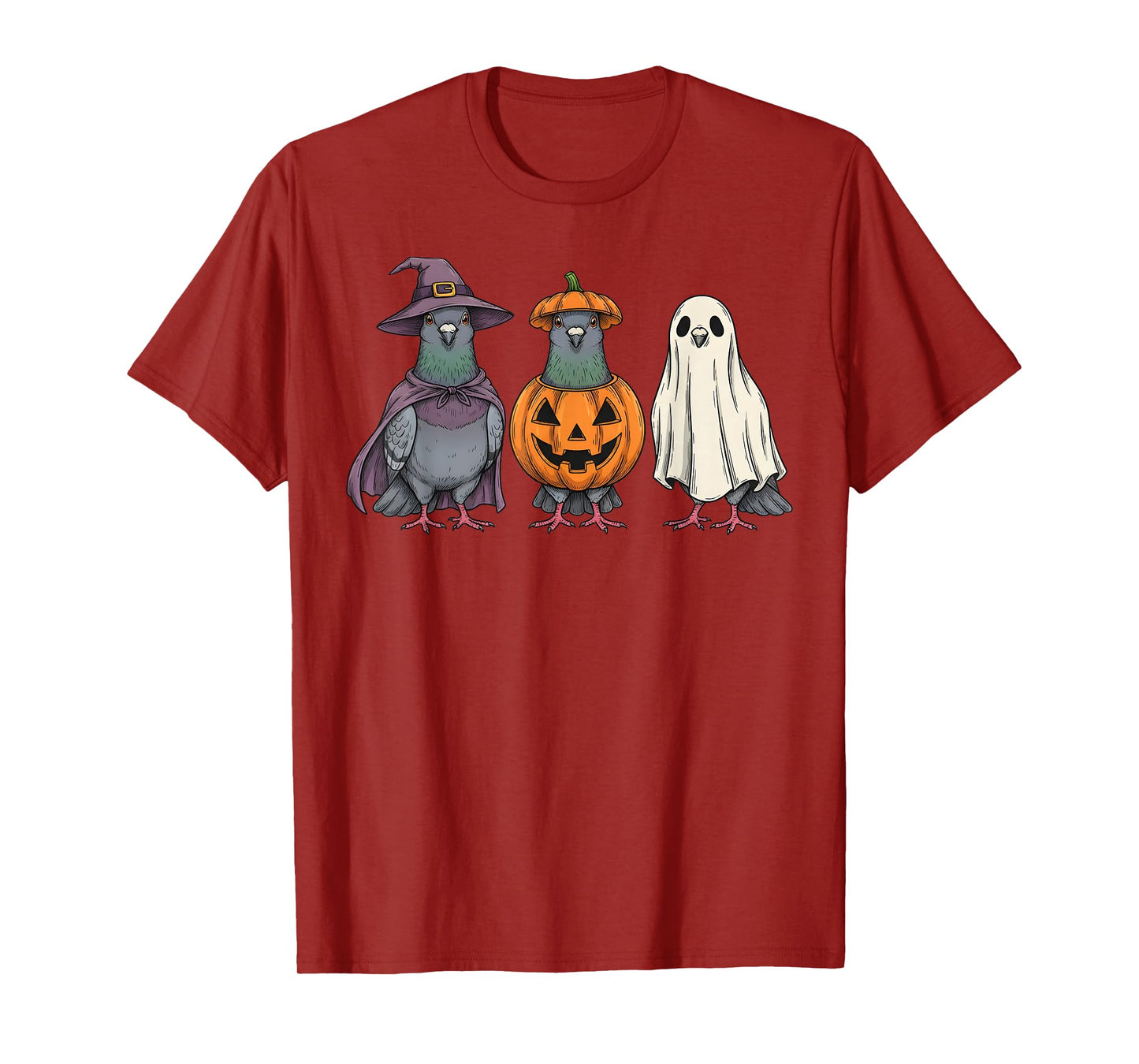 Spooky Ghost Pigeon Lover Pumpkin Halloween T-Shirt