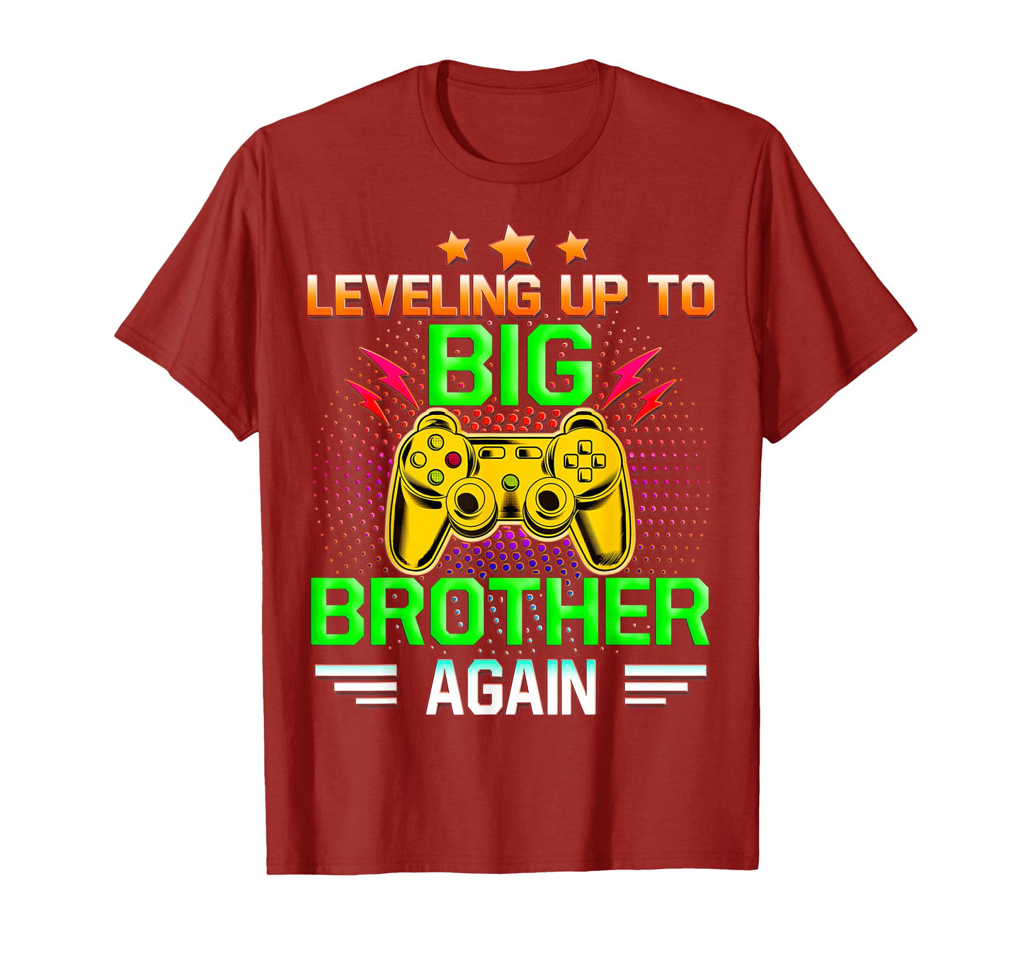 Funny Leveling Up To Big Brother Again Big Bro Gaming Gifts T-Shirt