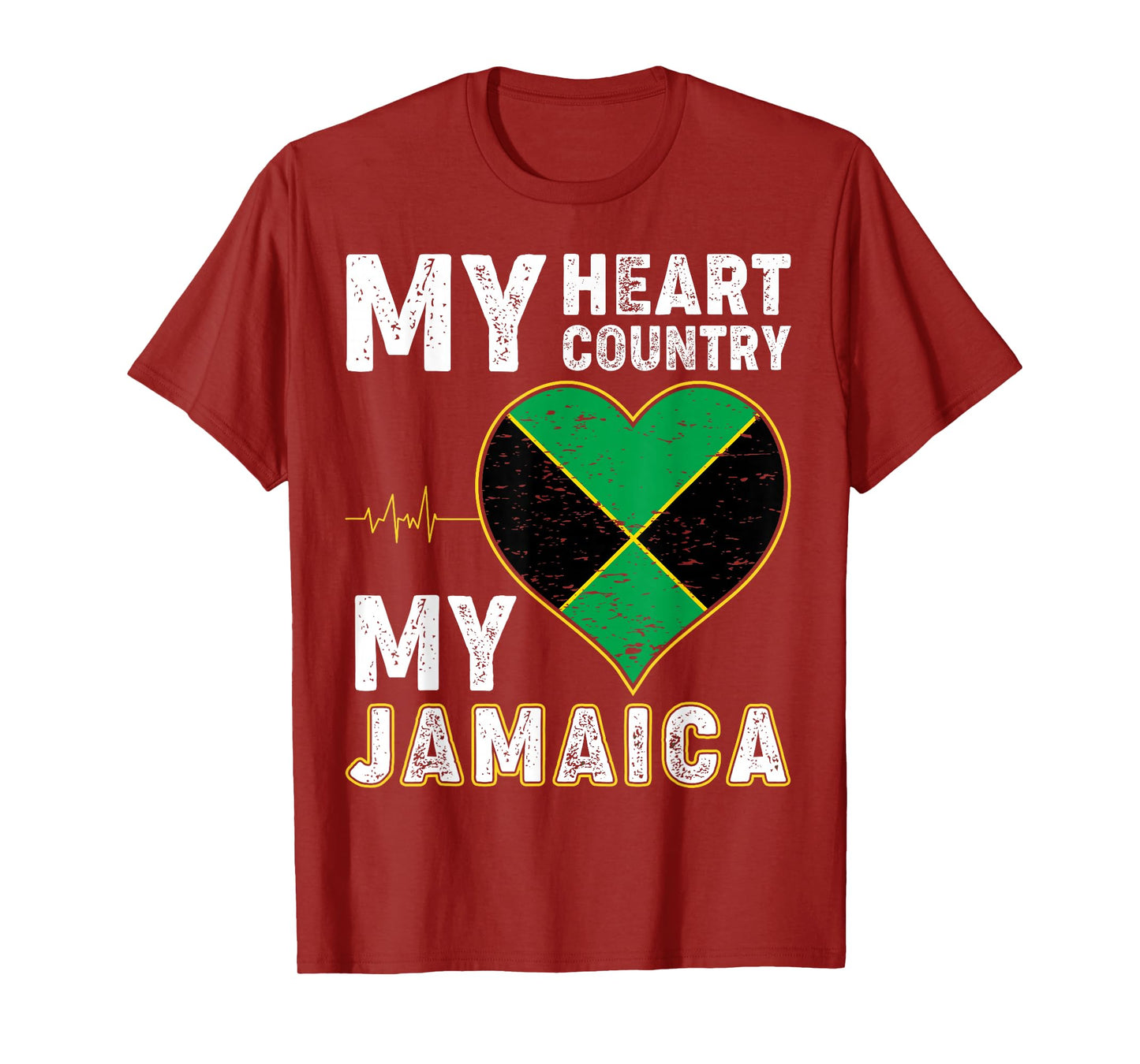 Jamaica Labour Party Jamaican Flag Heart Patriotic Vintage T-Shirt