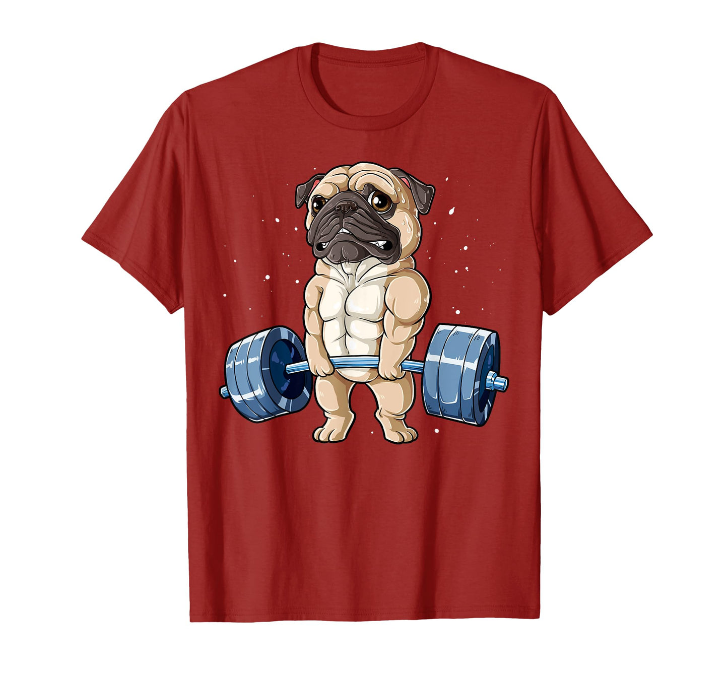 Pug Weightlifting Funny Deadlift Men Fitness Gym Workout Tee T-Shirt