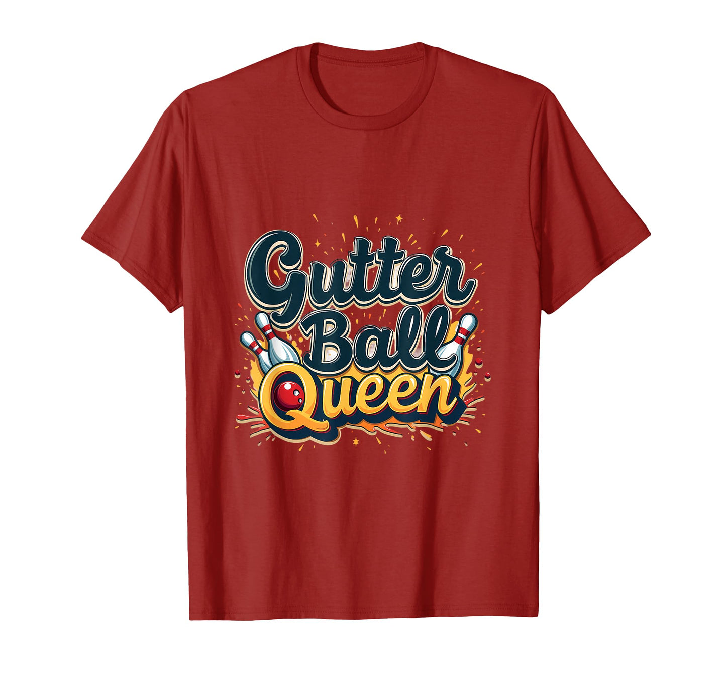 Gutter Ball Queen Funny Bowling Enthusiast T-Shirt