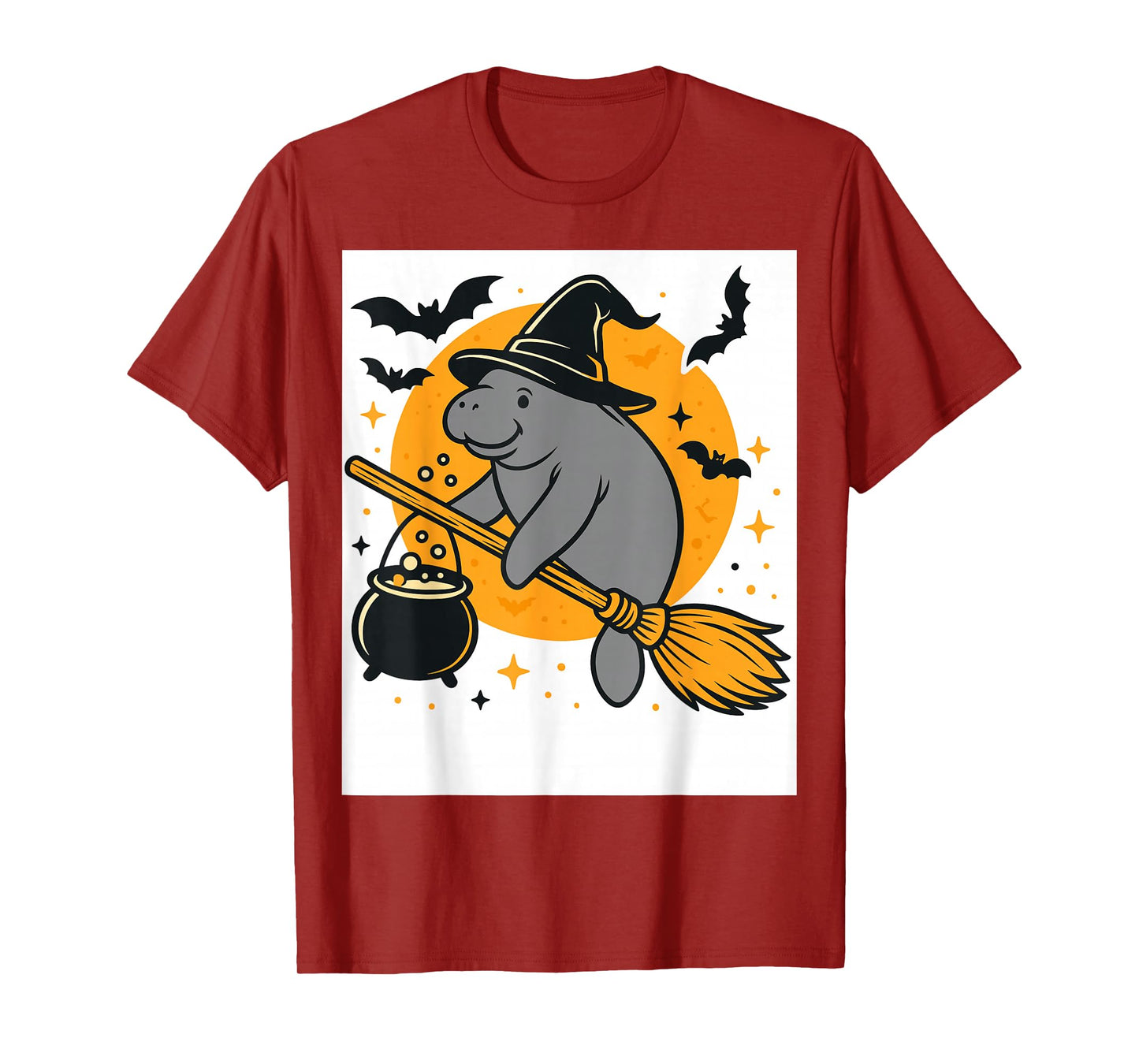 Manatee Witch Costume Women Kids Trick or Treat Witch Broom T-Shirt