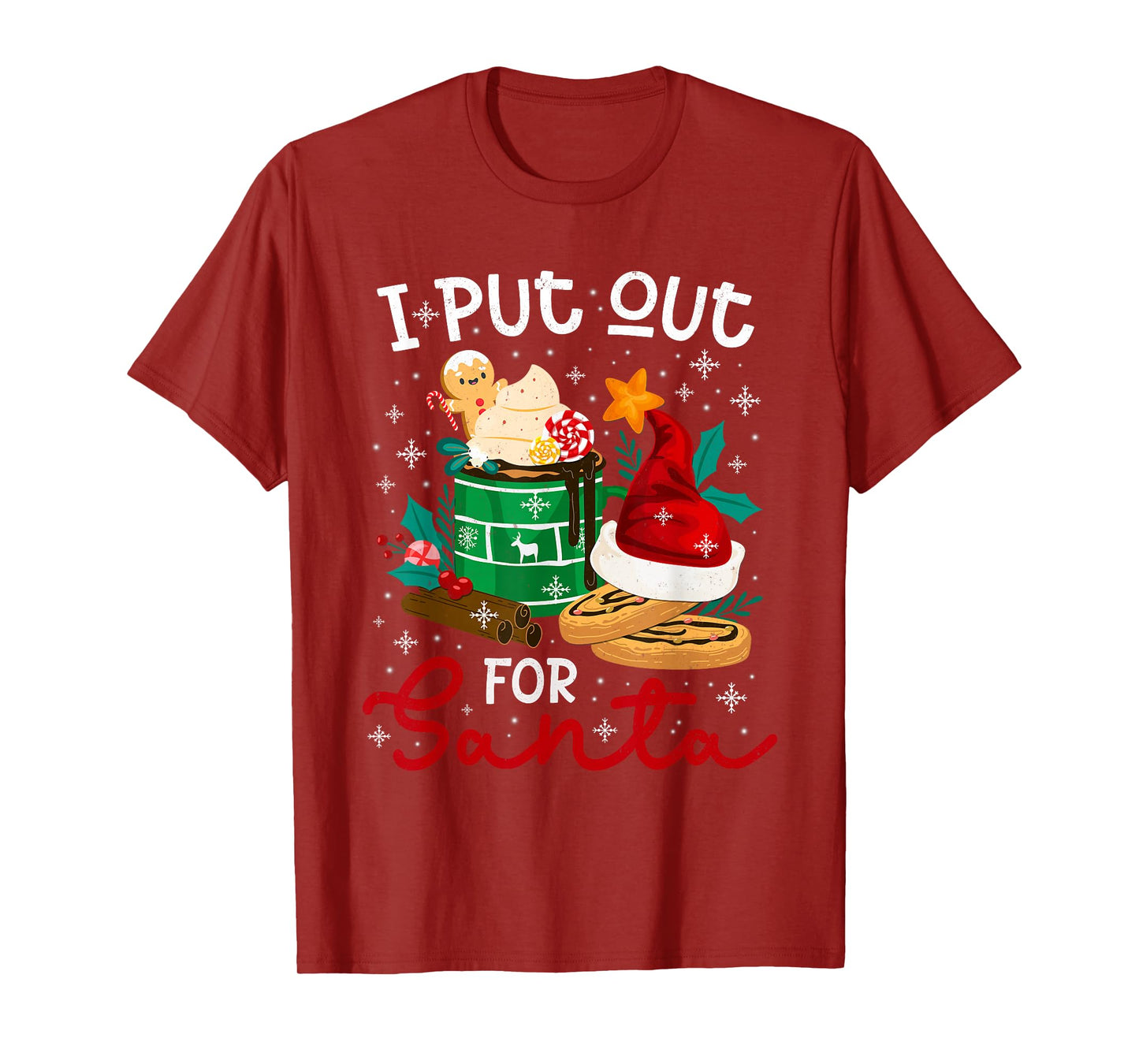 I Put Out for Santa Christmas Cookie Coffee Latte Men Women T-Shirt