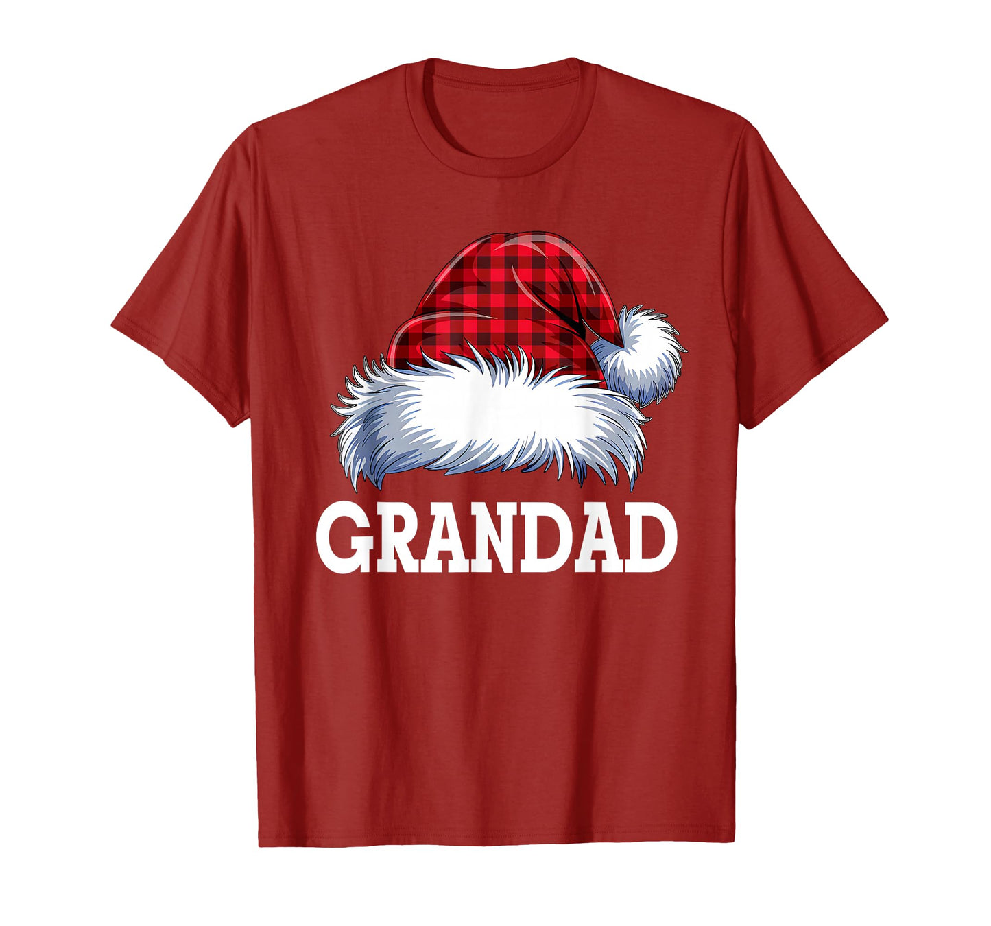 Grandad Santa Red Plaid Christmas Family Matching Pajamas T-Shirt