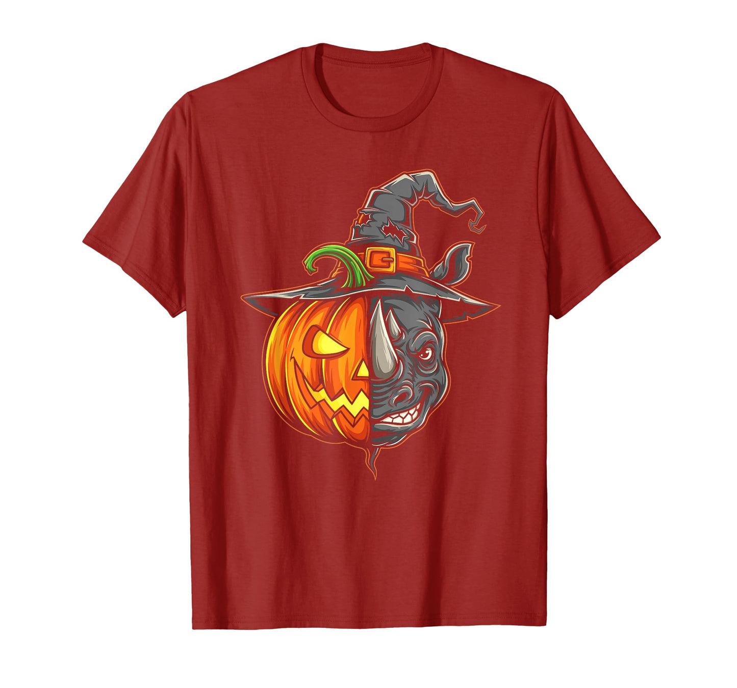 Rhino Pumpkin Jack O Lantern Halloween Kids Mens Womens T-Shirt