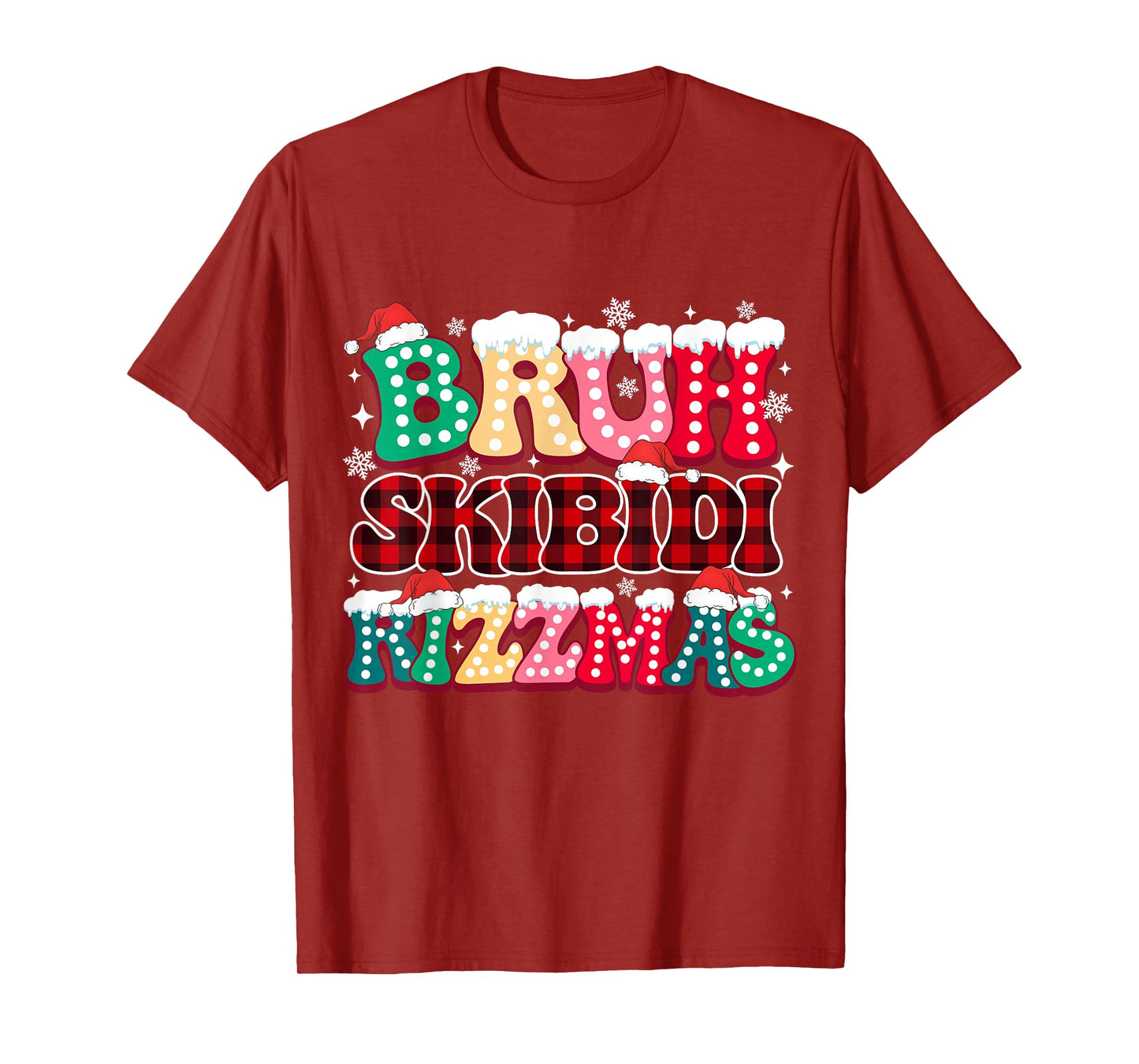 Funny Slang Meme Bruh Skibidi Rizzmas Unhinged Christmas T-Shirt