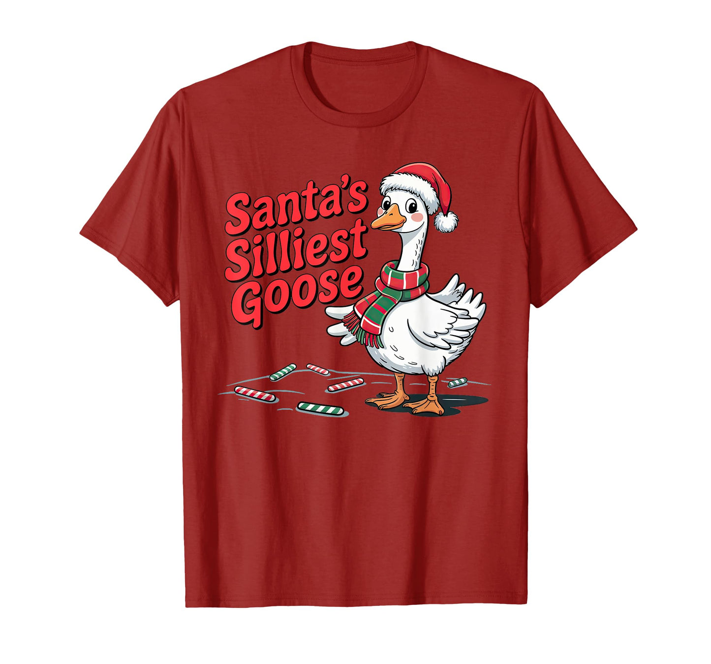 Santa's Silliest Goose Funny Christmas Holiday Silly Family T-Shirt