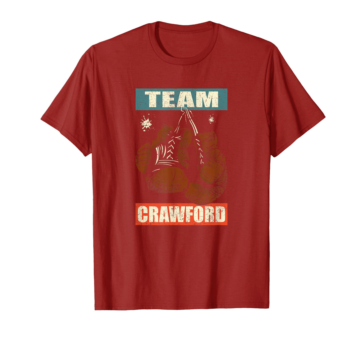 Crawford Last Name Retro Family Name Crawford Boxing T-Shirt