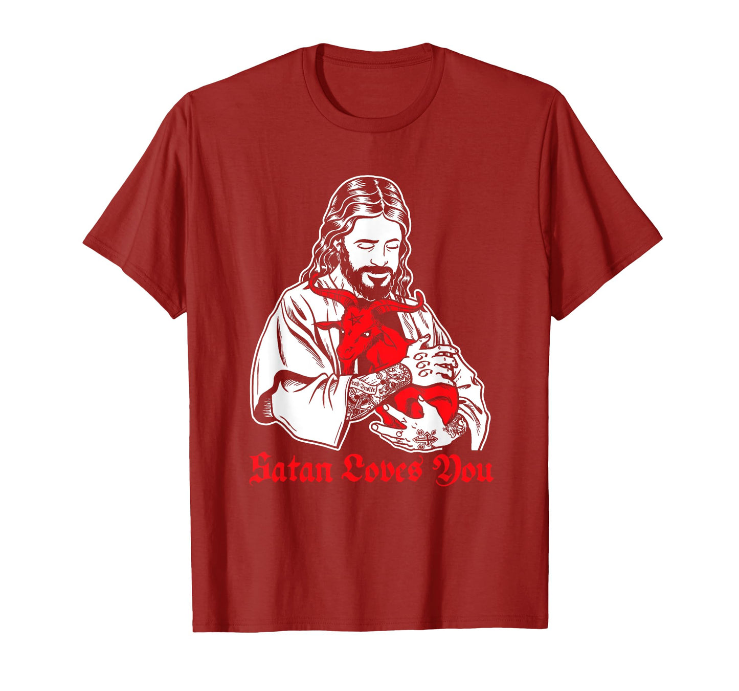 Satan Loves You and Jesus Know it T-Shirt Baphomet