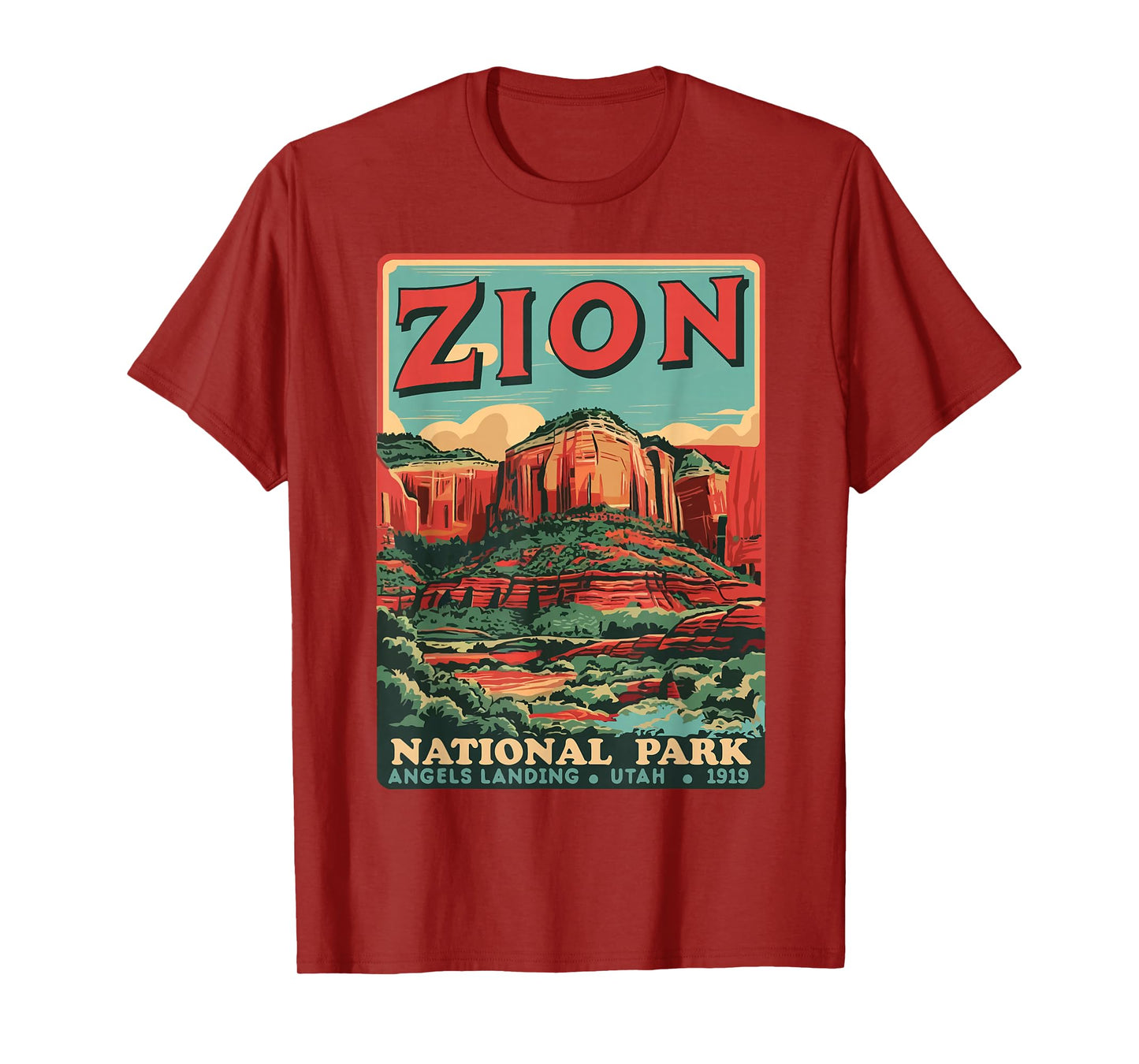 Zion National Park Utah Angels Landing Vintage hiking Trail T-Shirt