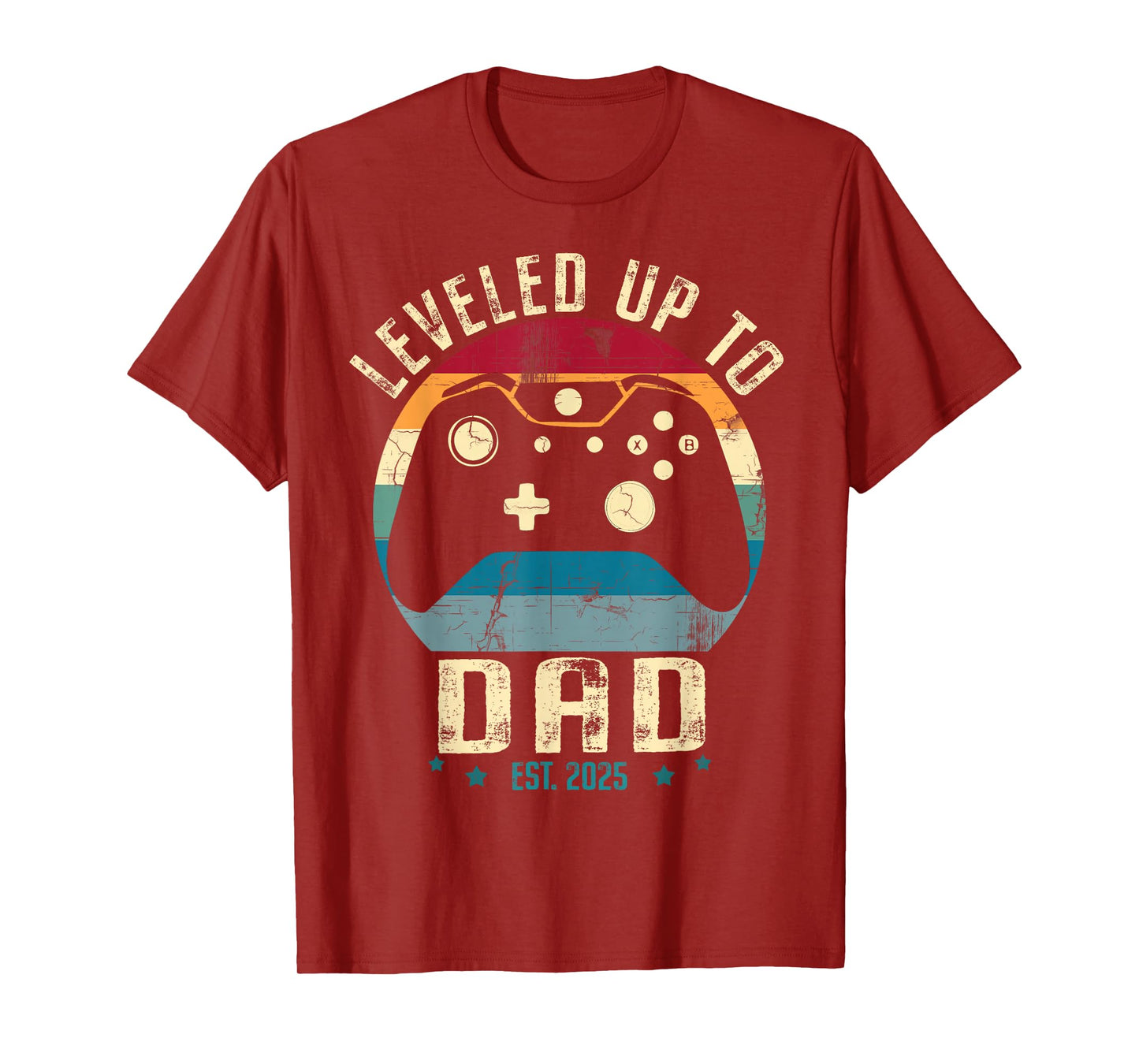 I Leveled Up To Dad 2025 Promoted To Daddy Soon To Be Father T-Shirt