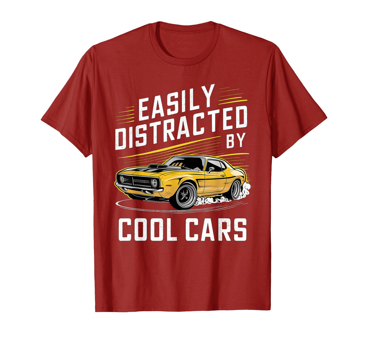 Mens Boys Vintage Muscle Car Easily Distracted by Cool Cars T-Shirt