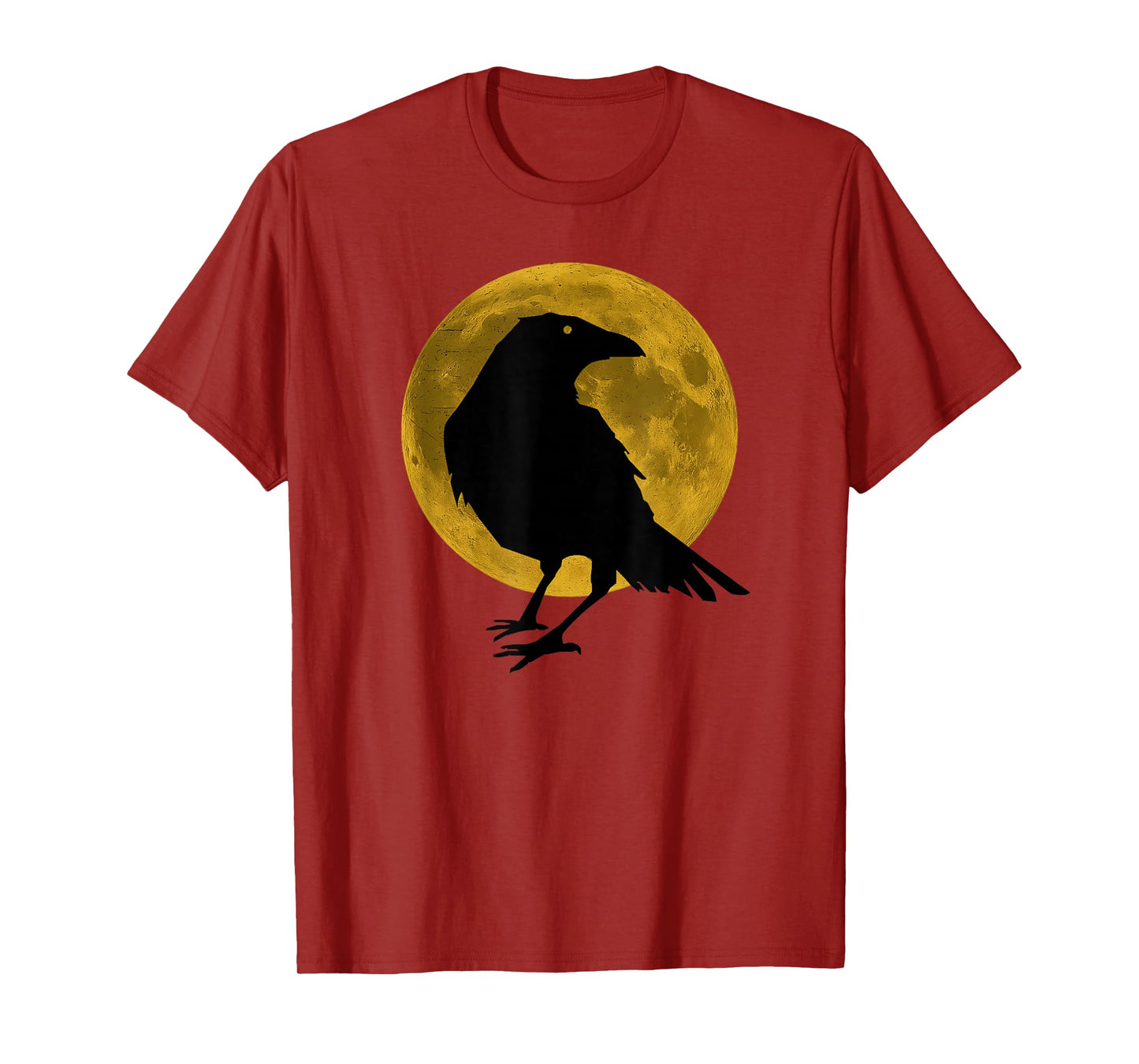 Vintage Black Crow Raven Bird Silhouette Full Harvest Moon T-Shirt