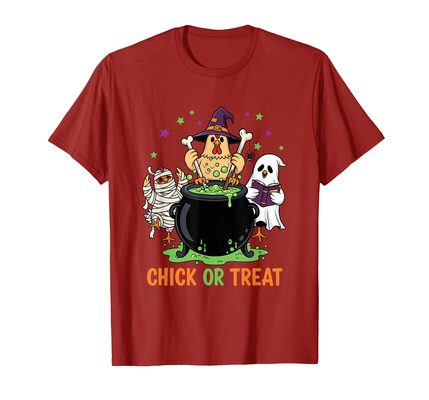 Chick or Treat Chicken Witch Funny Halloween Costume T-Shirt