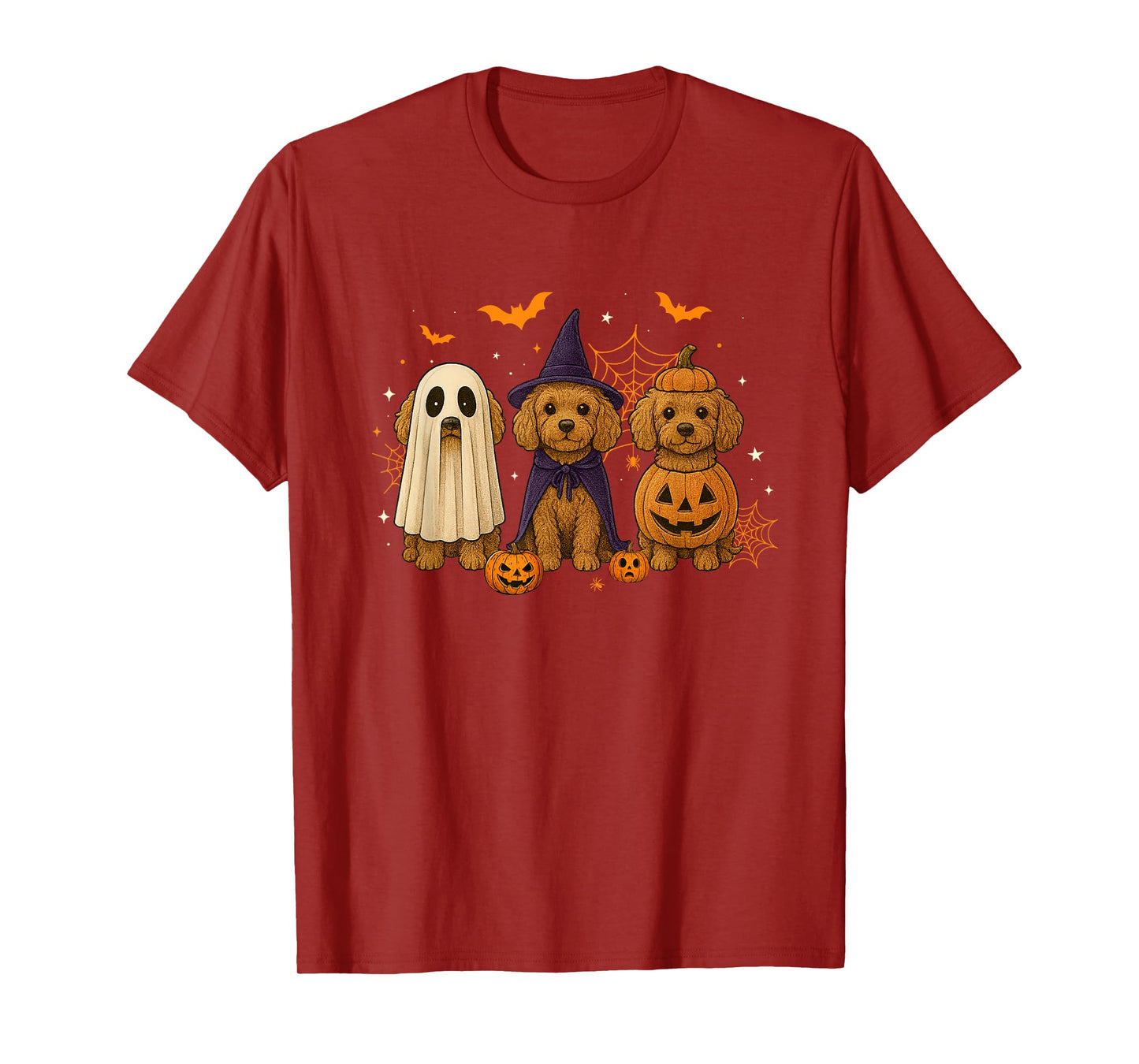 Funny Cavapoo Ghost Witch Pumpkin Halloween Costume Spooky T-Shirt