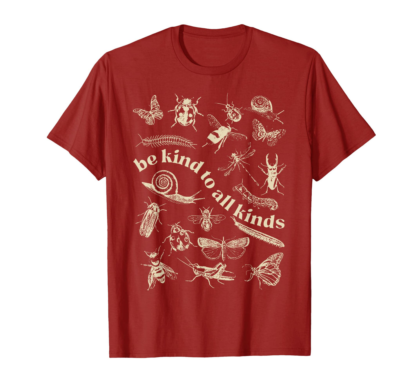 Vintage Be Kind To All Kinds Bugs Entomology Entomologist T-Shirt