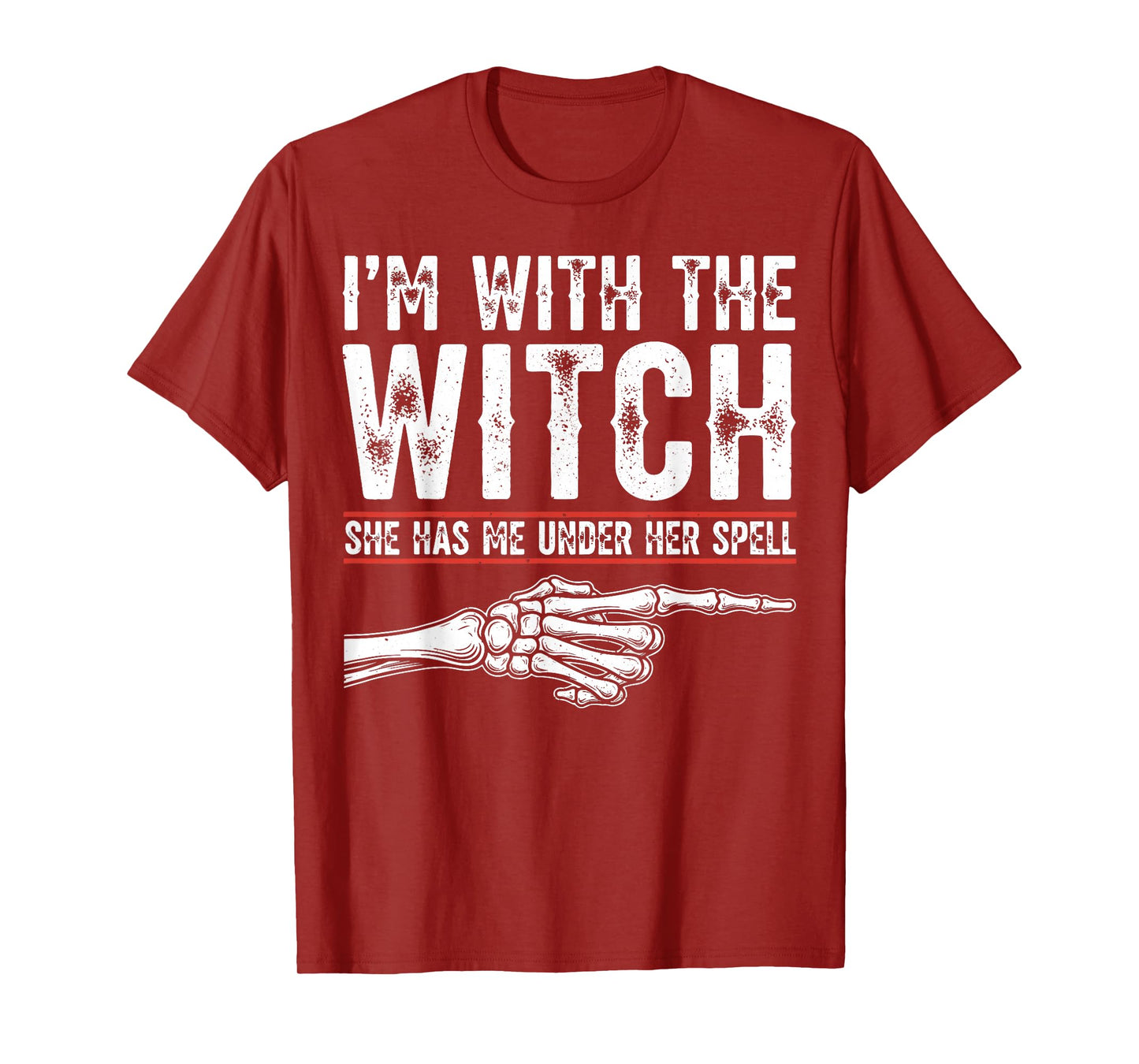 I’m with The Witch Funny Halloween Couple Costume T-Shirt