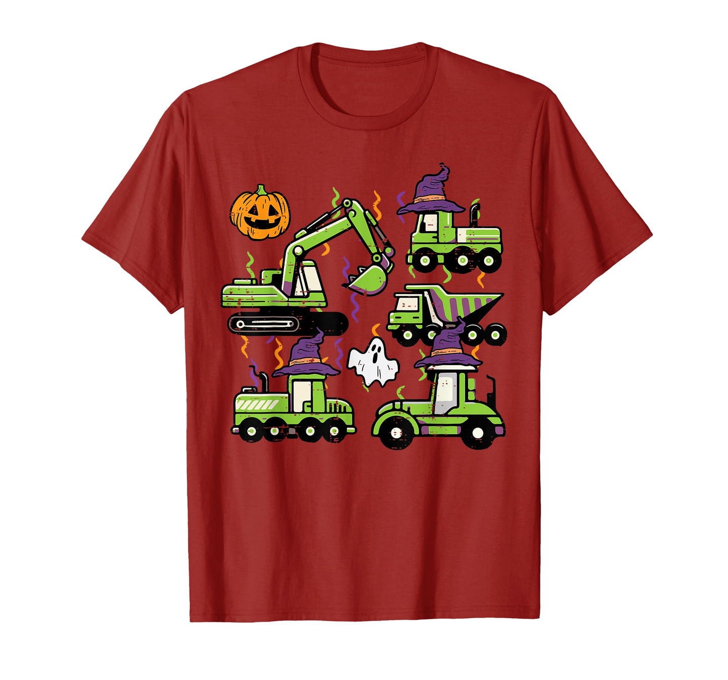 Halloween Construction Excavator Trucks Costume Boys Kids T-Shirt
