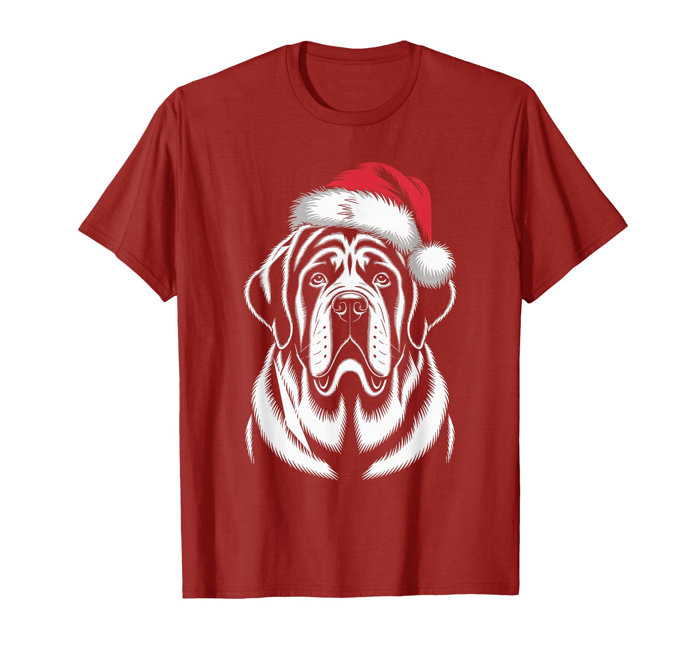 Saint Bernard Dog Santa Hat Christmas Pajama Men Women T-Shirt
