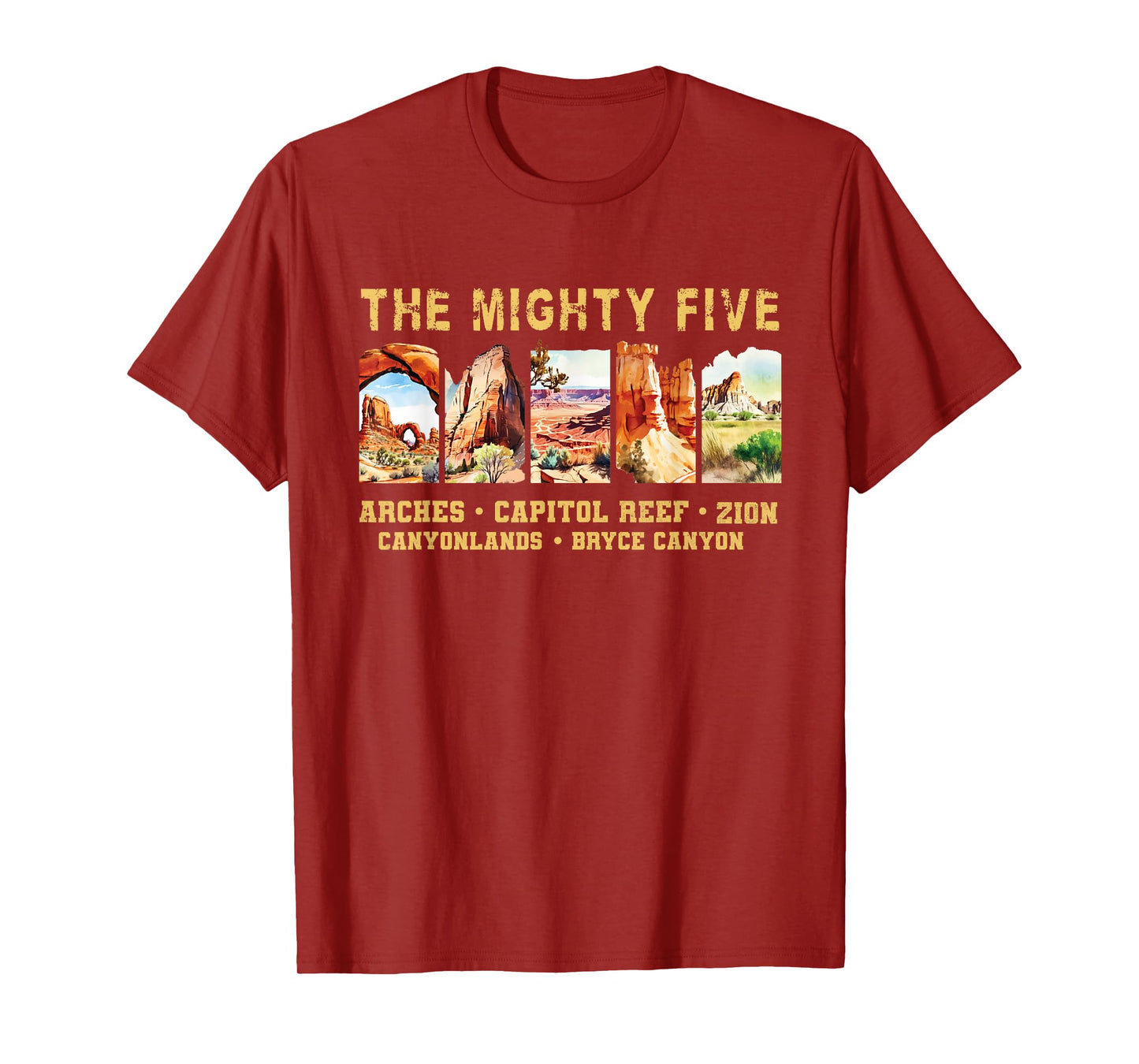 Vintage Moab Souvenir Big 5 Utah Mighty Five National Park T-Shirt