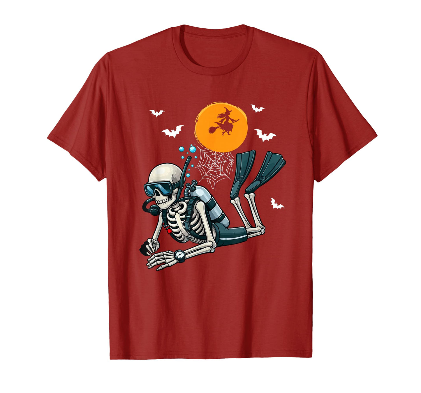 Skeleton Scuba Diving Halloween Costume Sports Lover Family T-Shirt