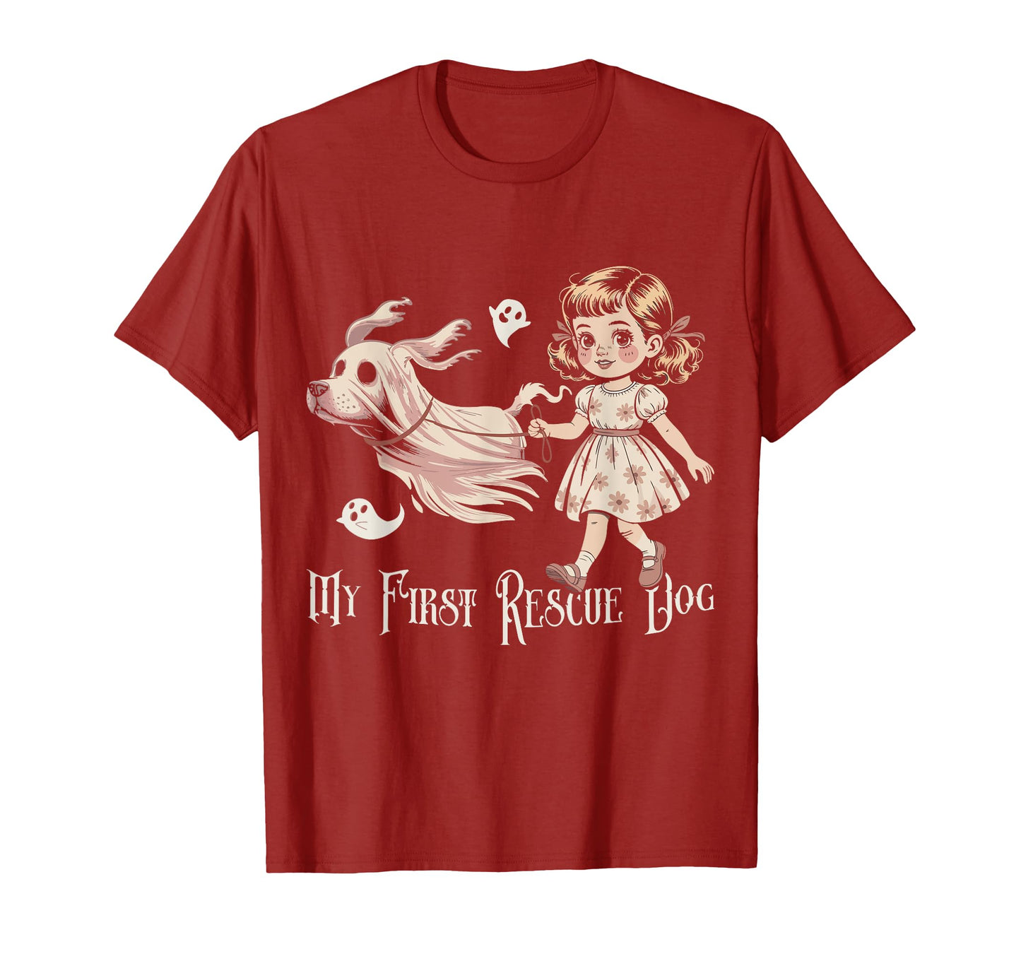 My First Rescue Dog Halloween Creepy Zombie Skeleton Ghost T-Shirt