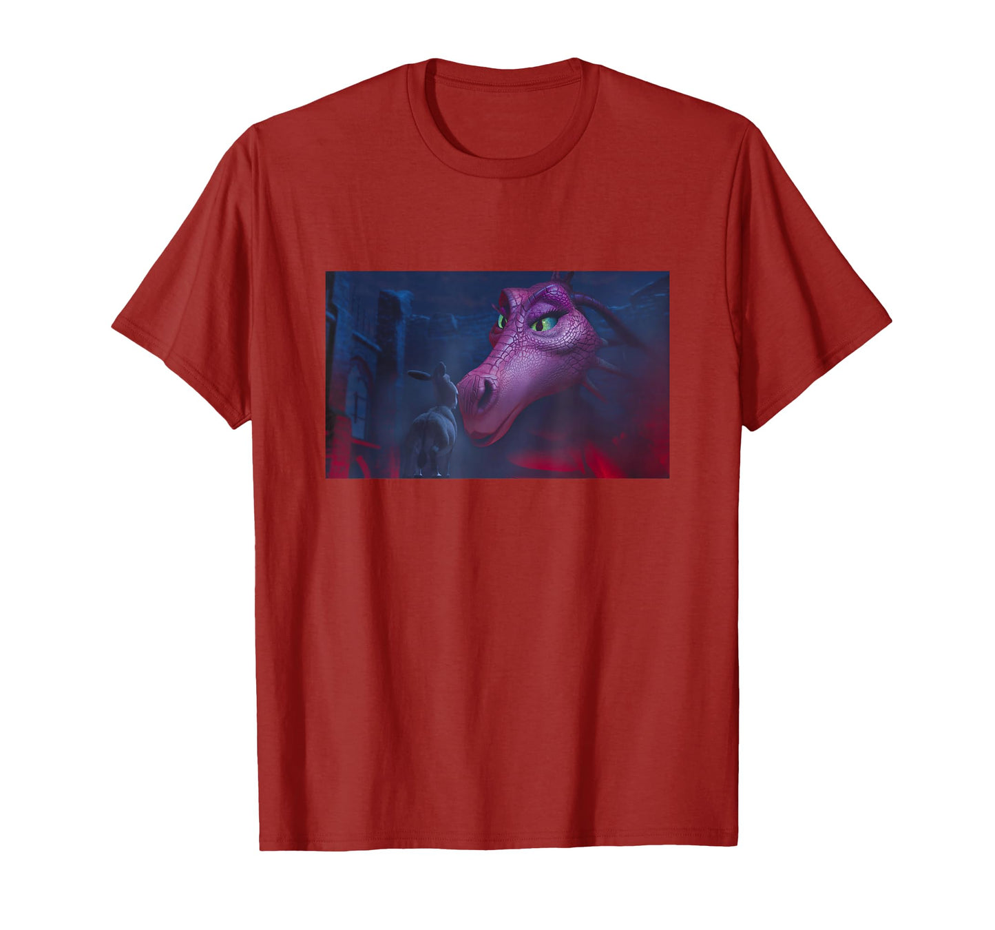 Shrek Iconic Donkey & Dragon In Love Scene Big Chest Poster T-Shirt