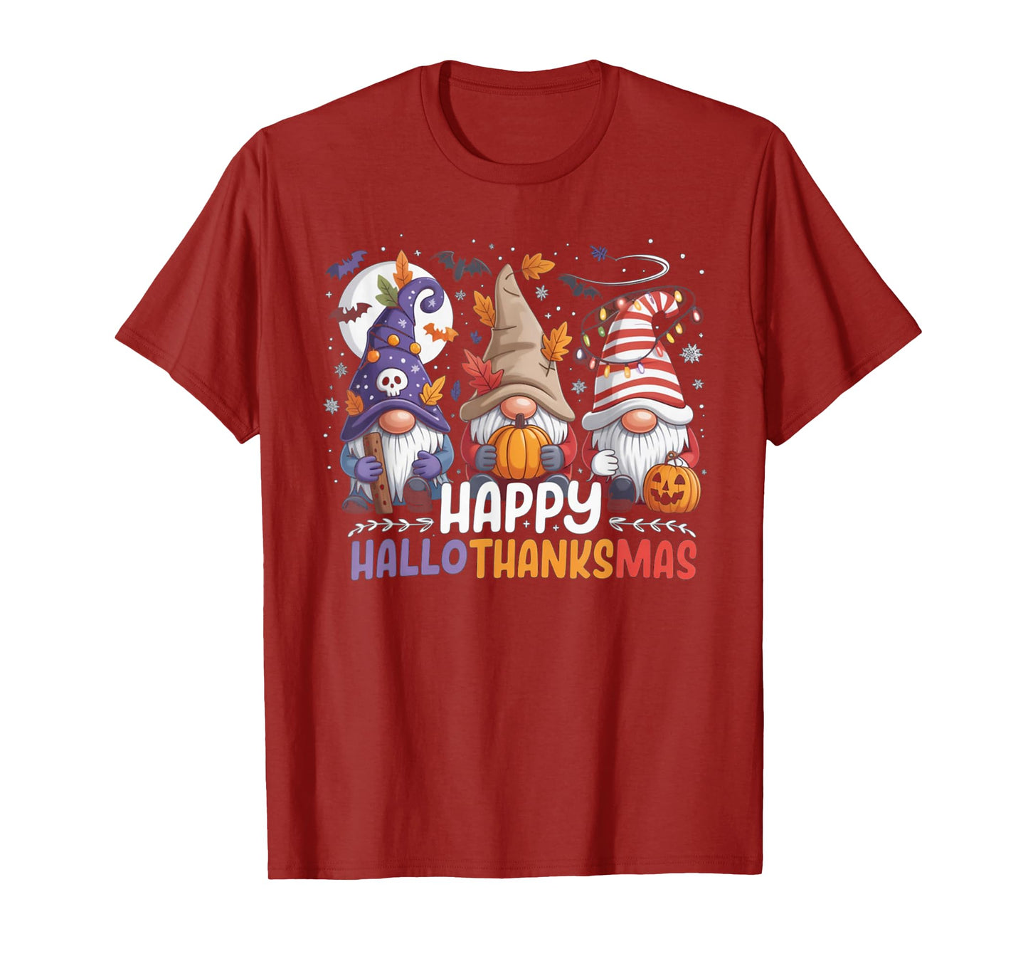 HalloThanksMas Gnomes Halloween Thanksgiving T-Shirt