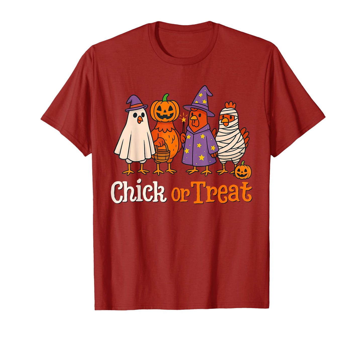 Chick or Treat Halloween Witch Spooky Chicken Kids T-Shirt
