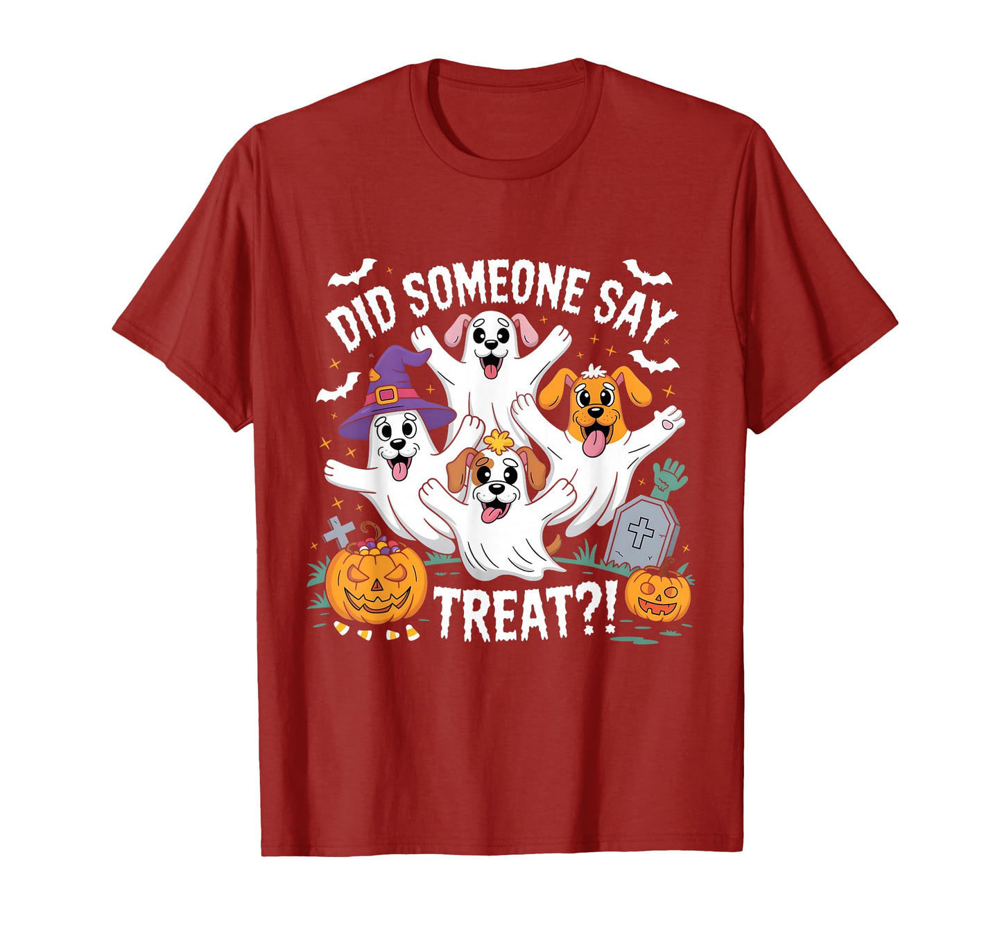 Halloween Ghost Dogs Did Someone Say Treat Dog Boo T-Shirt