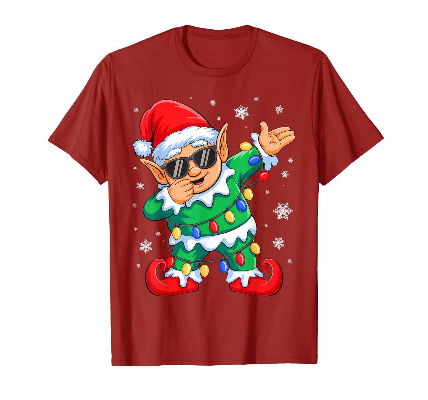 Dabbing Elf Christmas Boys Girls Kids Funny Xmas Squad T-Shirt