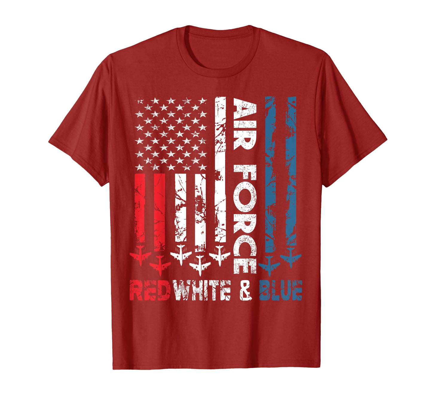 Air Force Red White And Blue 4th of July Vintage USA Flag T-Shirt
