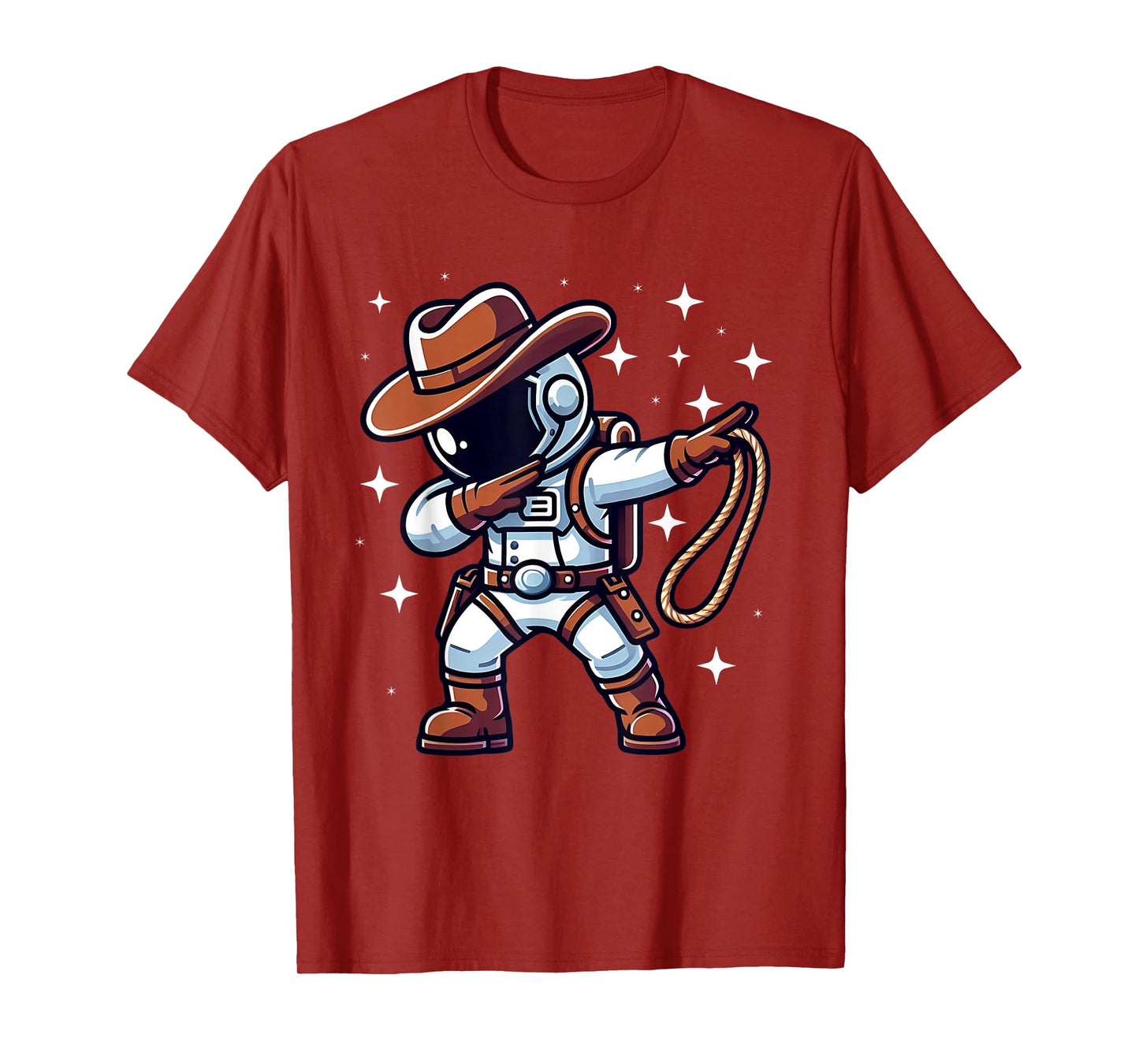 Dabbing Astronaut Cowboy Space Halloween Costume Men Kids T-Shirt