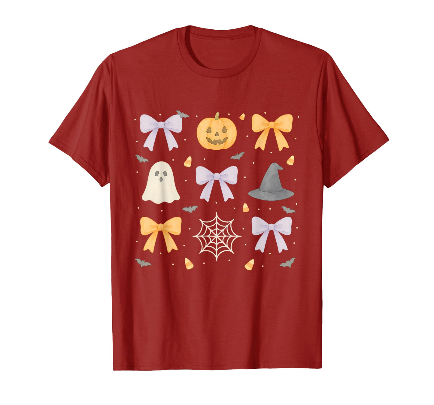 Halloween Spooky Coquette Bows: Ghost, Pumpkin, Witch, Bats T-Shirt