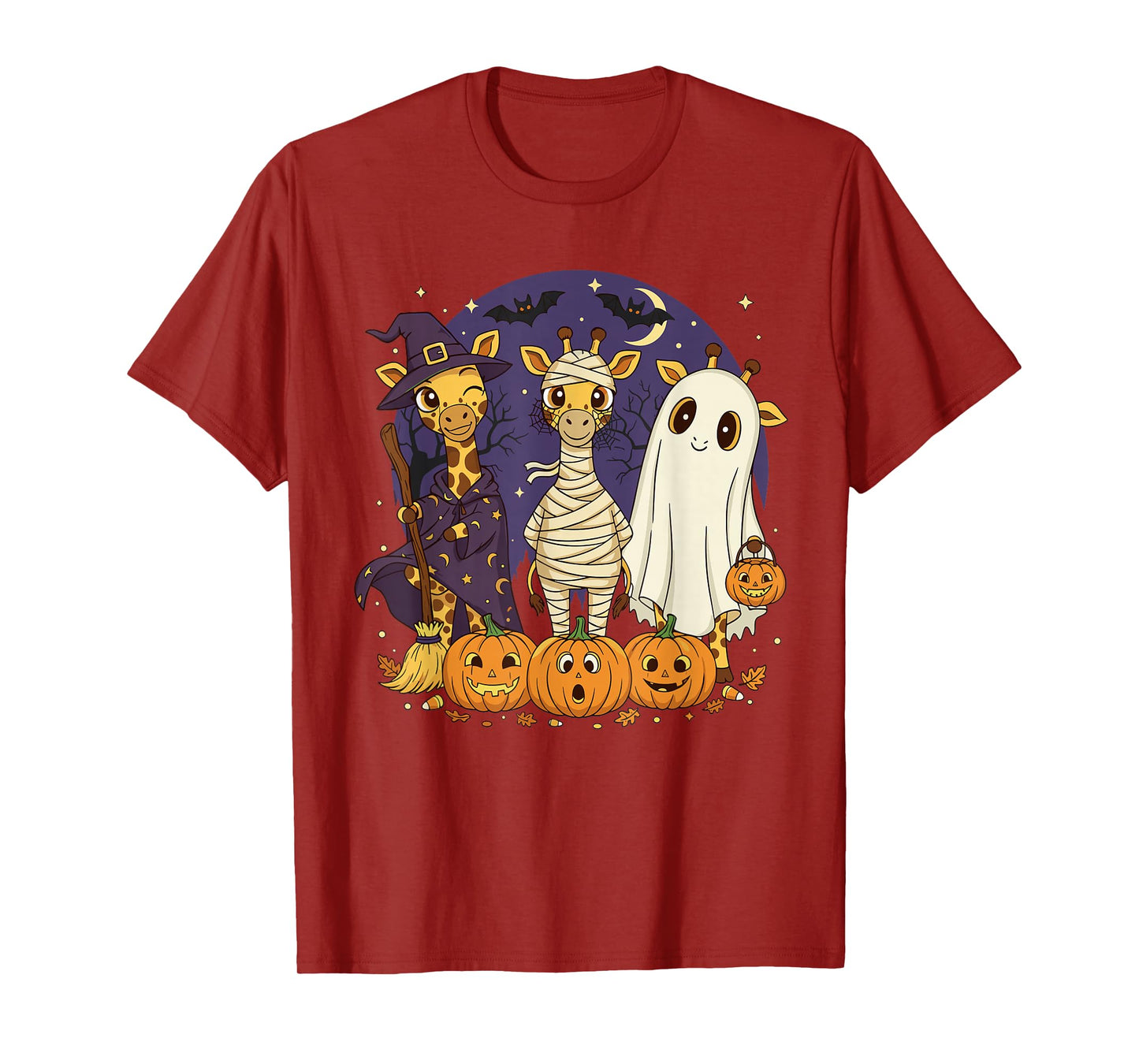 Giraffe Boo Pumpkin Animal Halloween Costume for Kids Boys T-Shirt