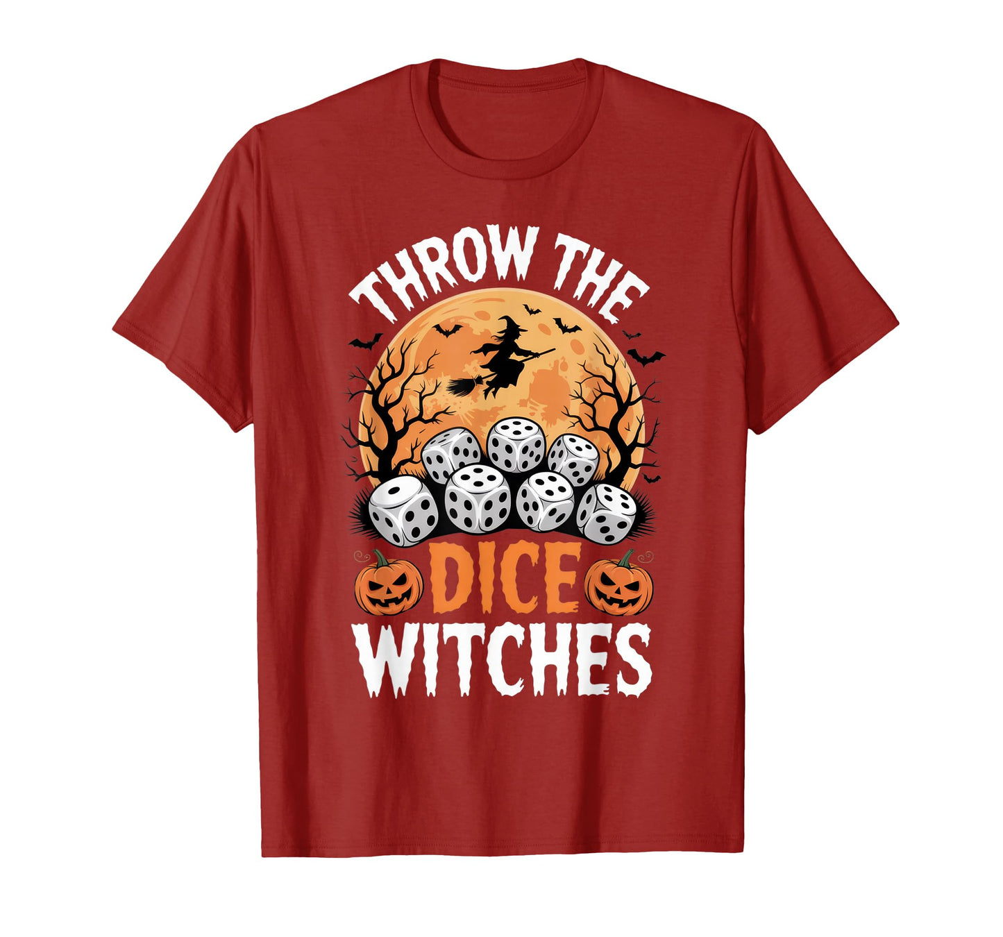 Throw The Dice Witches Funny Gamer Halloween Night T-Shirt