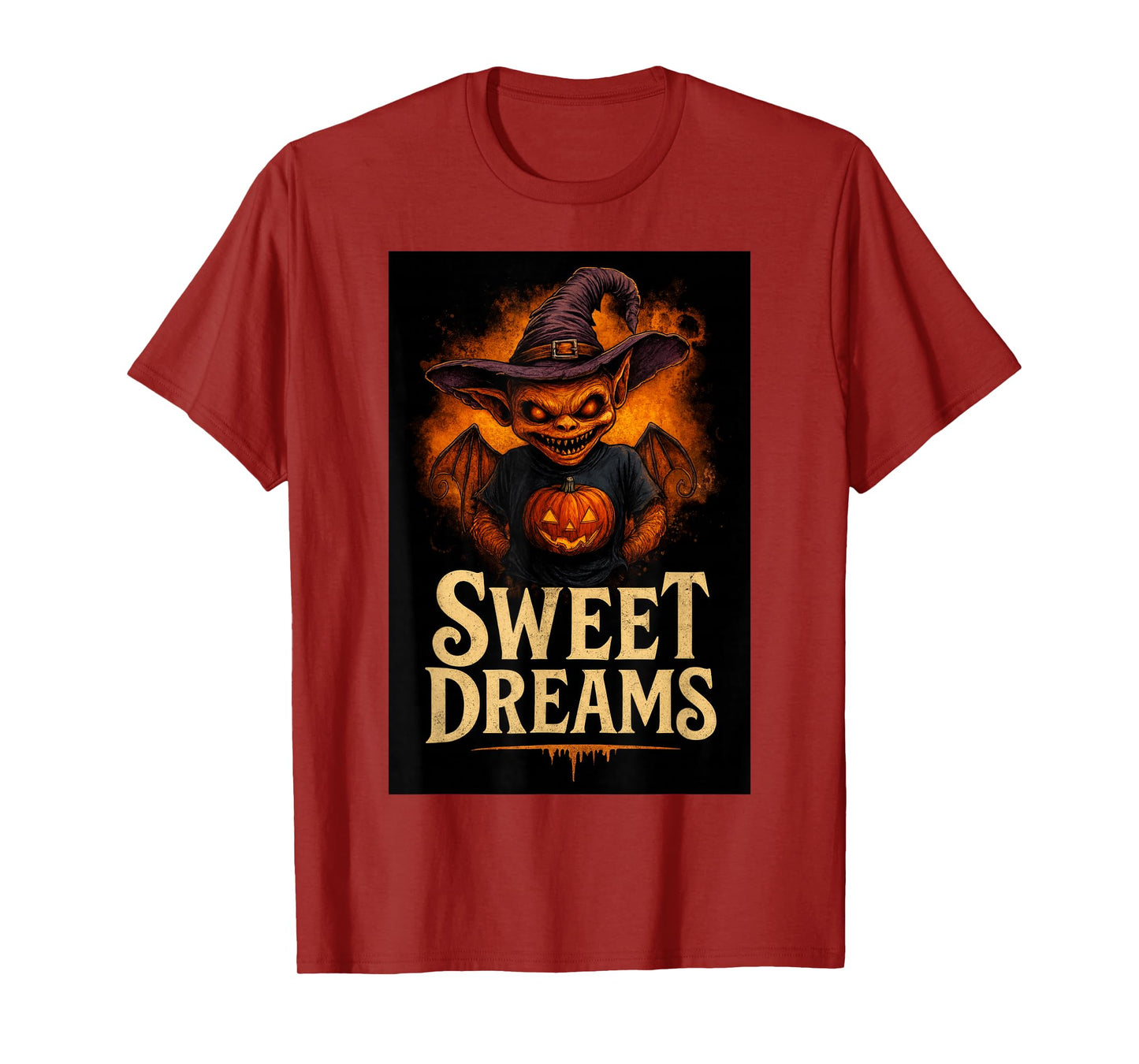 Sweet Dreams Creepy Halloween Goblin Pumpkin Witch daagath T-Shirt