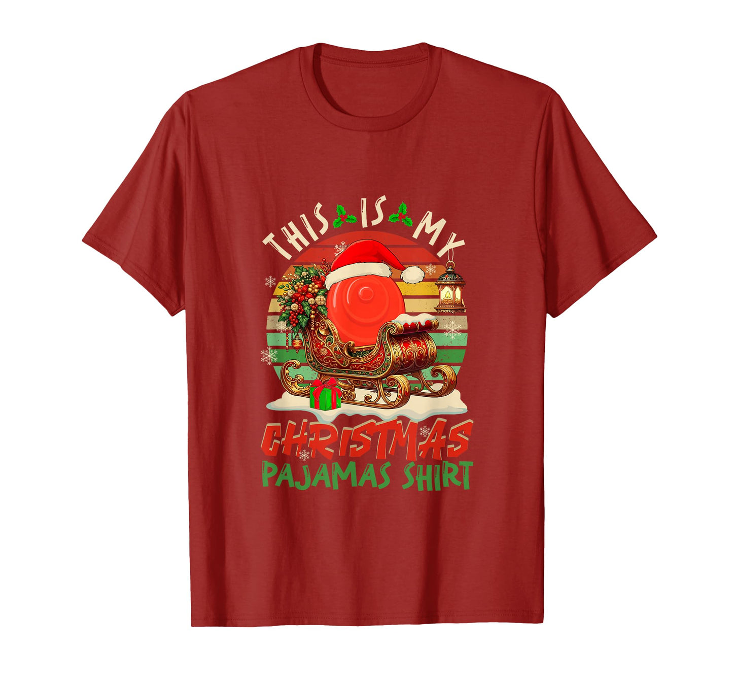 Vintage Retro My Christmas Pajama Shirt Disc Golf Player T-Shirt