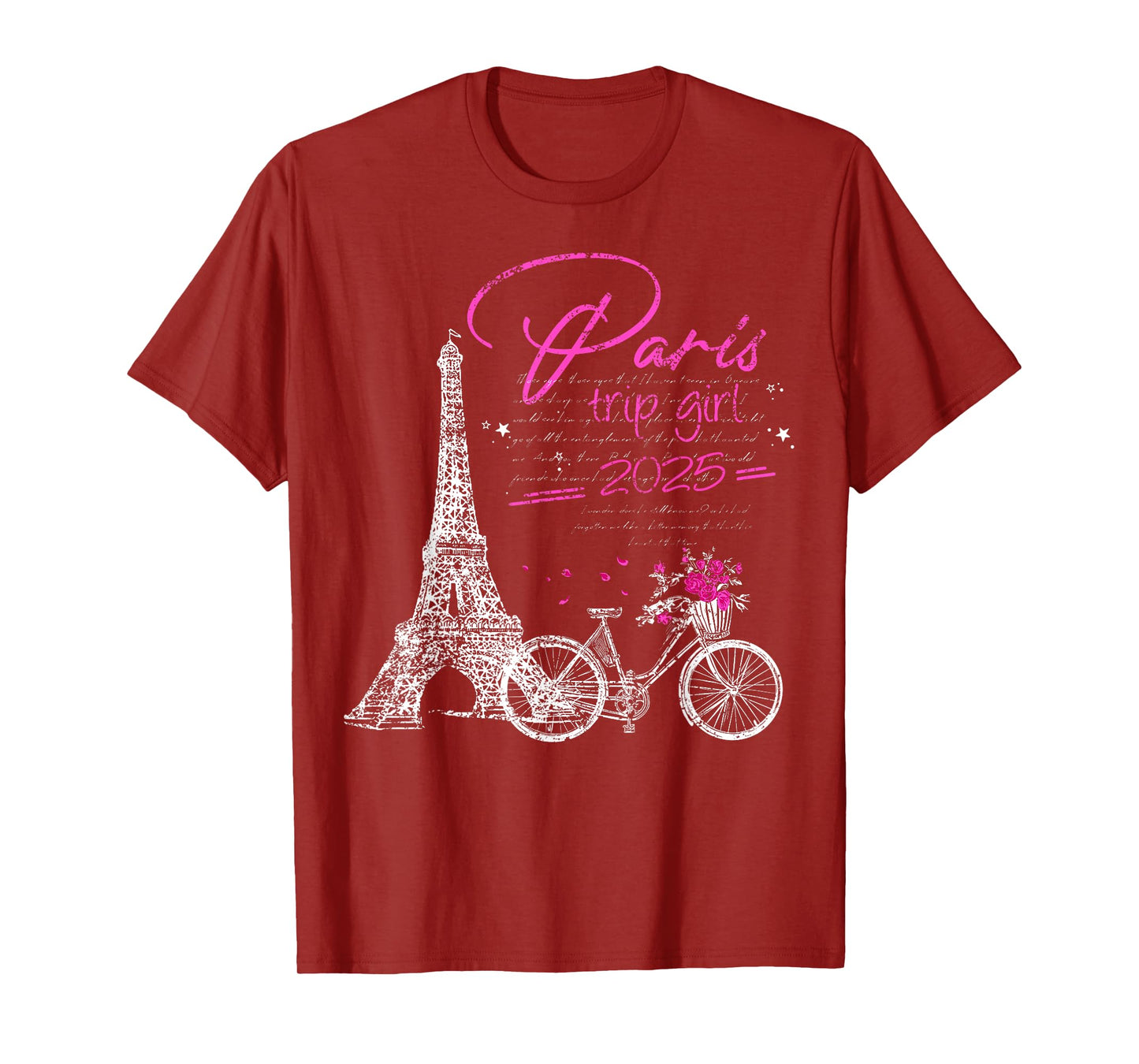 Paris Trip Girl 2025 Eiffel Tower France Travel Ladies T-Shirt